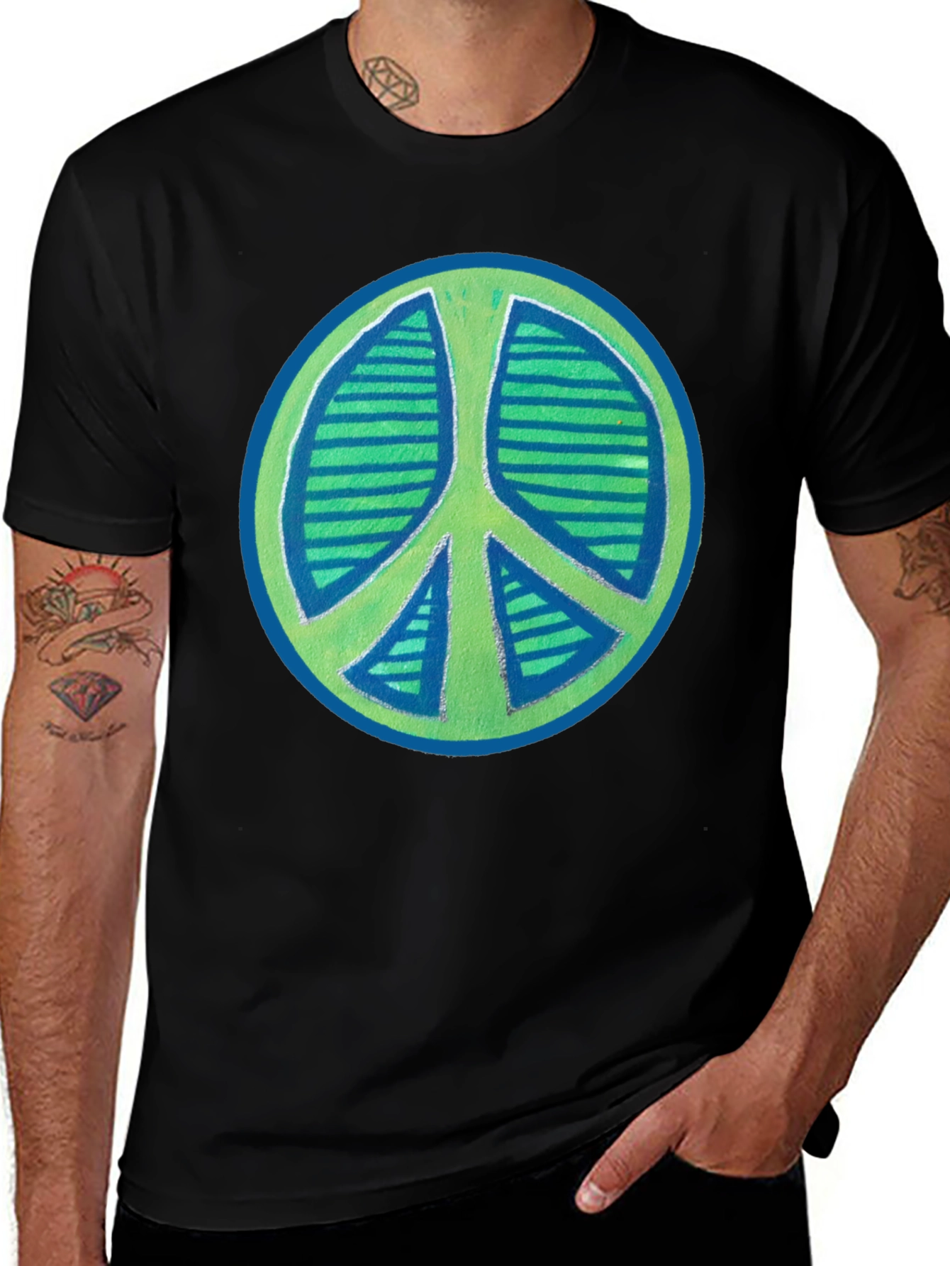 Variant 8 of Peace Sign Graphic Tee - Retro Style