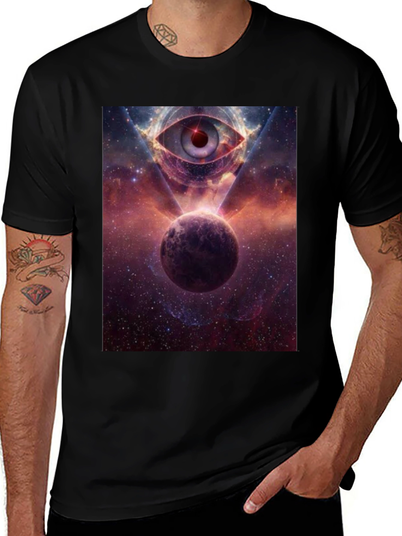 Variant 6 of Cosmic Eye Graphic Tee - Galactic Print T-Shirt