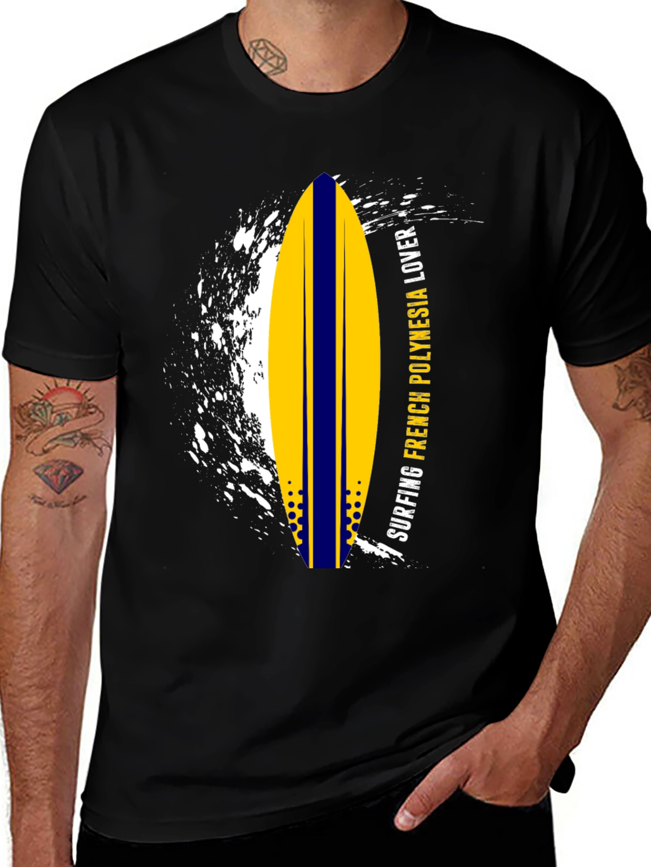 Variant 21 of Surfboard Graphic Tee - French Polynesia Lover