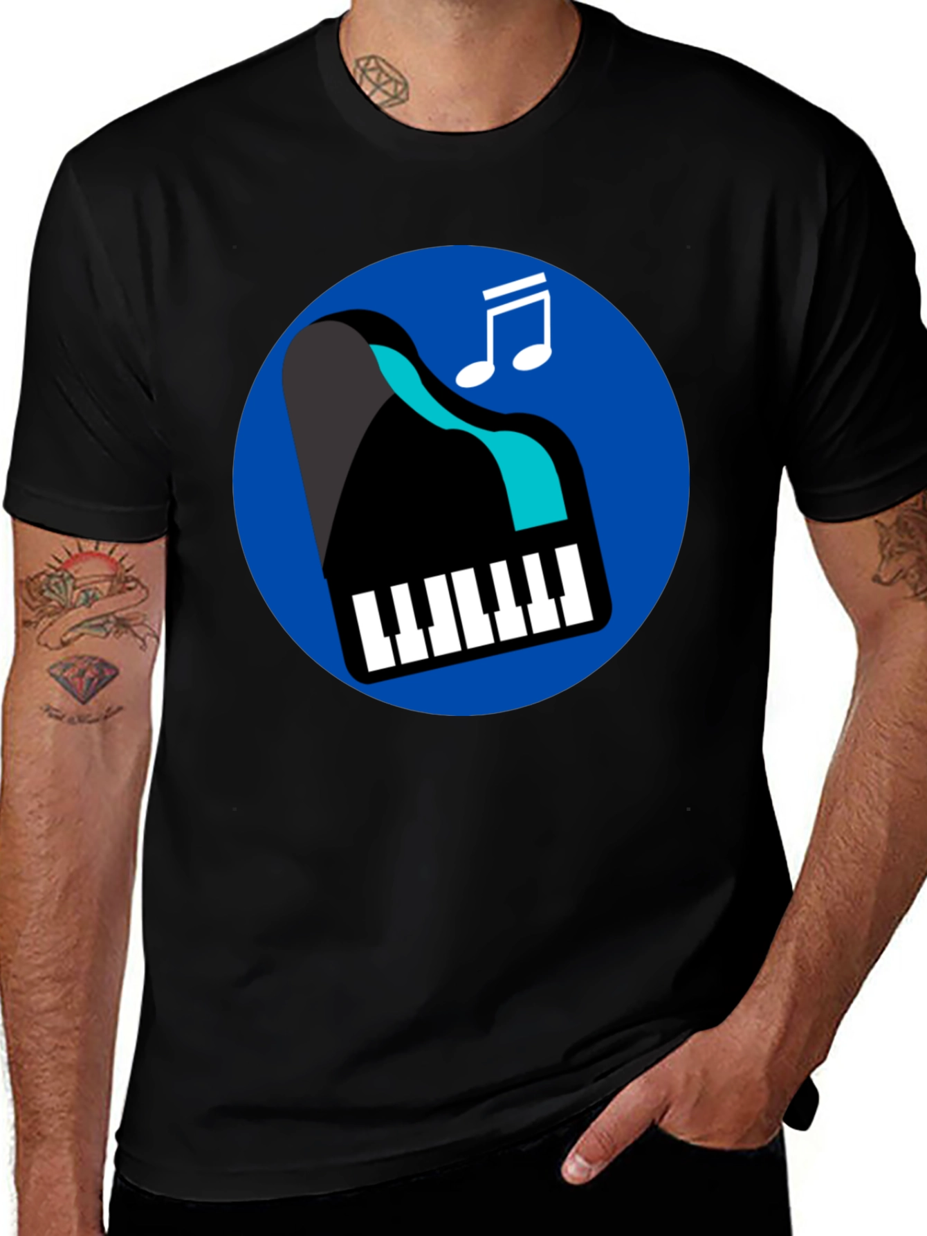 Variant 9 of Piano Music Graphic T-Shirt - Casual Tee