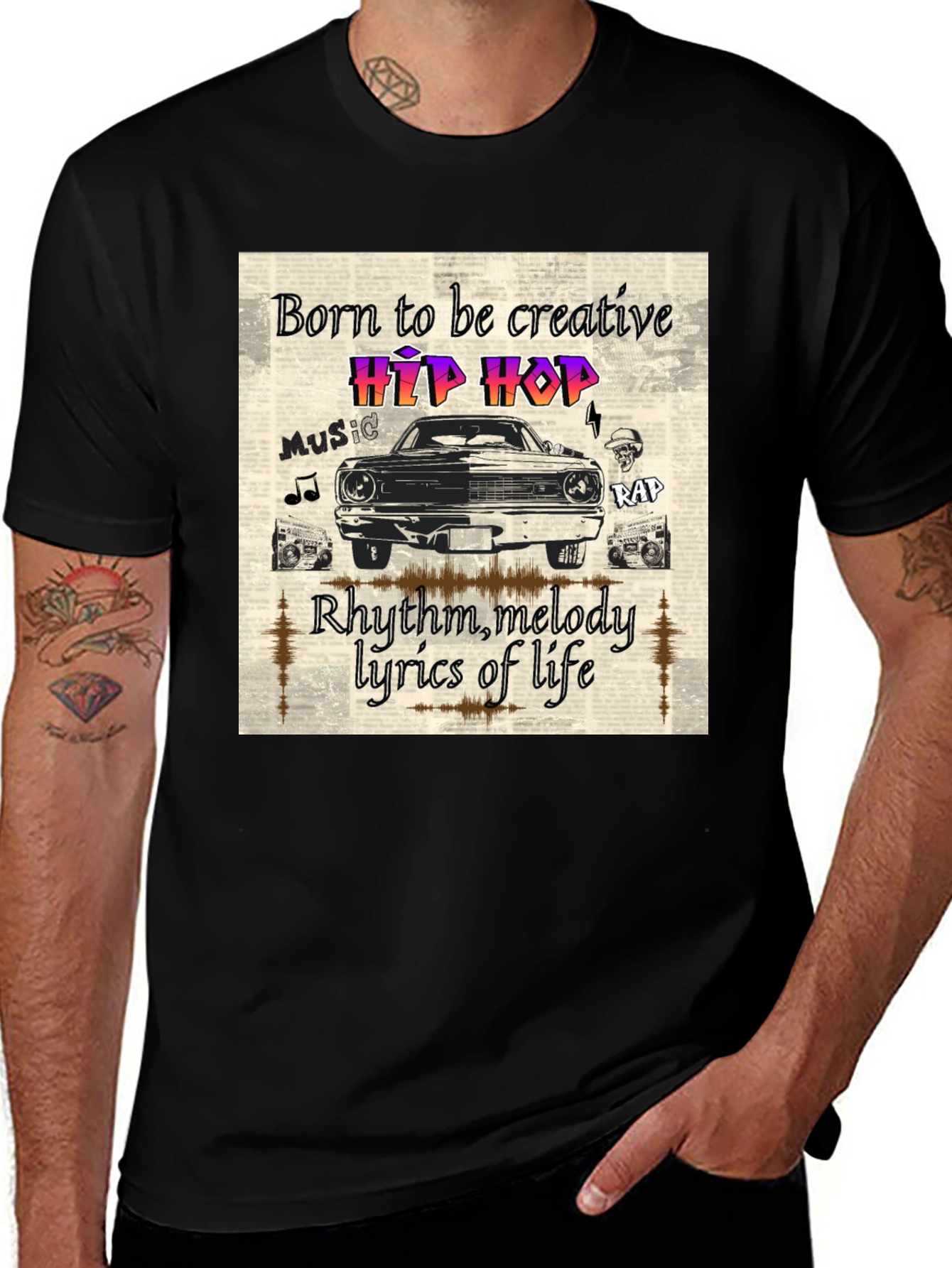 Variant 7 of Born to be Creative Hip Hop Graphic Tee