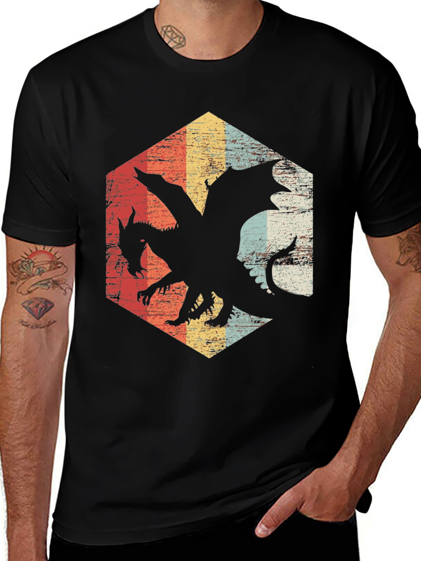 Variant 21 of Vintage Dragon Hexagon Tee