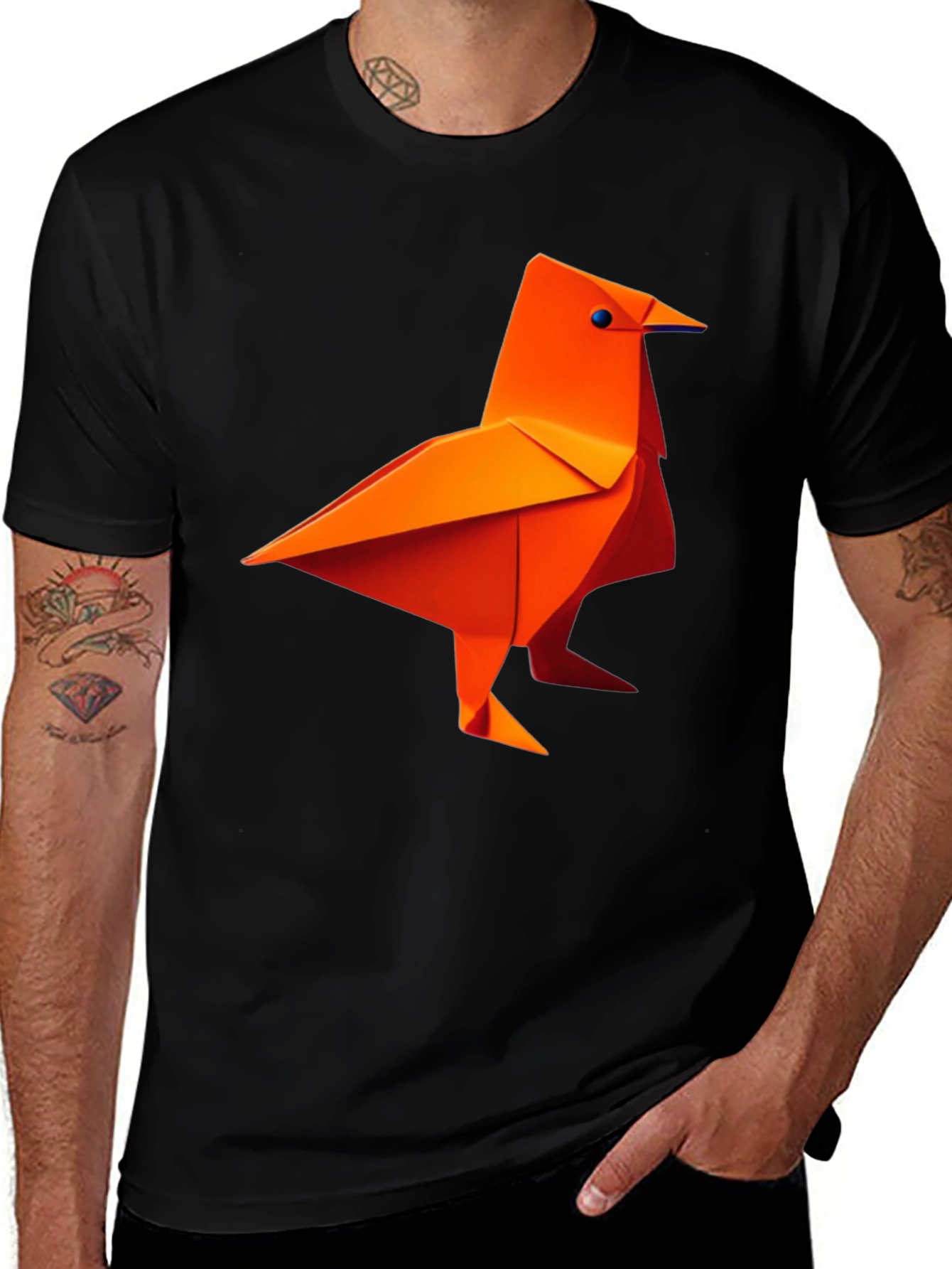 Variant 5 of Origami Bird Graphic Tee - Stylish and Unique