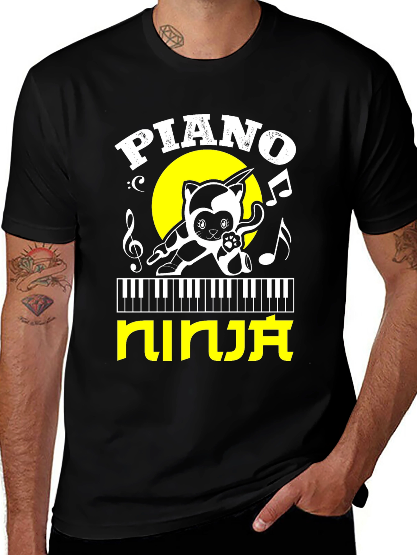 Variant 9 of Piano Ninja Graphic T-Shirt