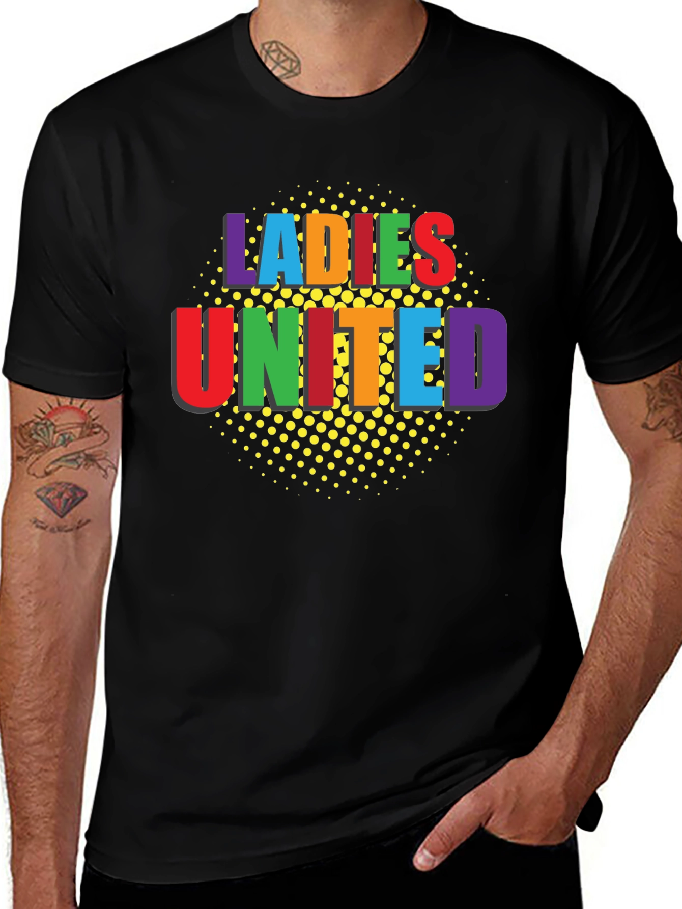 Variant 30 of Ladies United Graphic T-Shirt - Black Crew Neck Tee