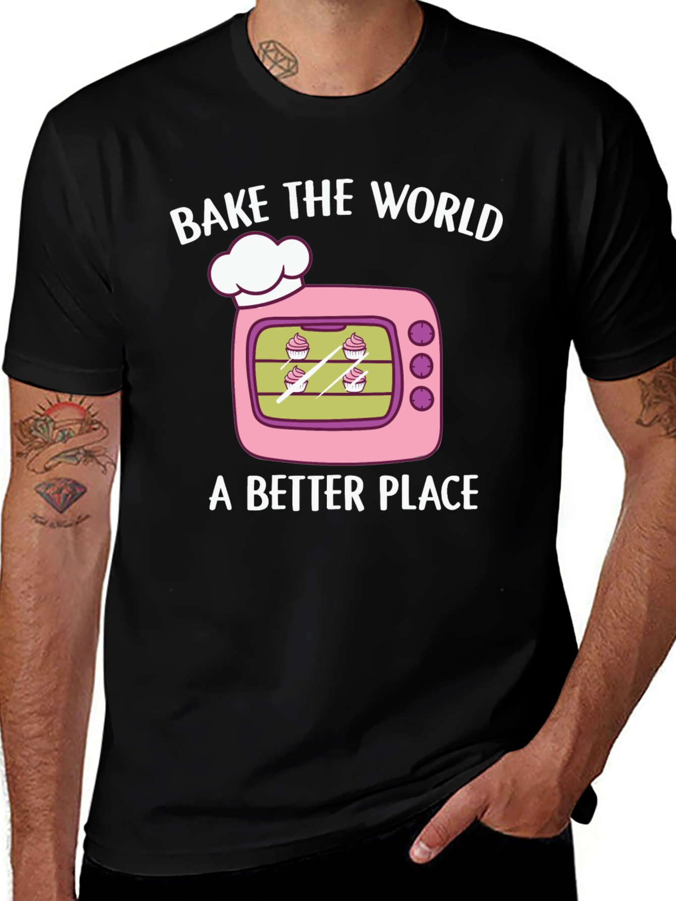 Bake The World T-Shirt, Cute Baking Tee