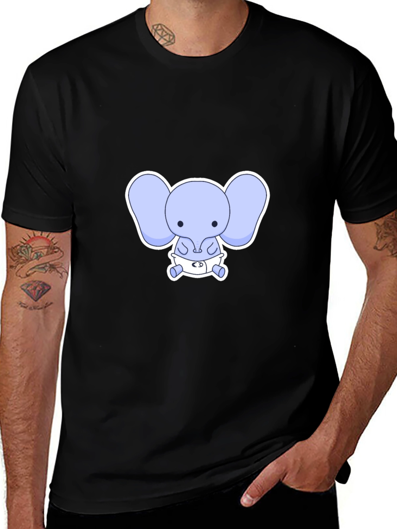 Variant 6 of Elephant Graphic Tee - Cute Cartoon Design