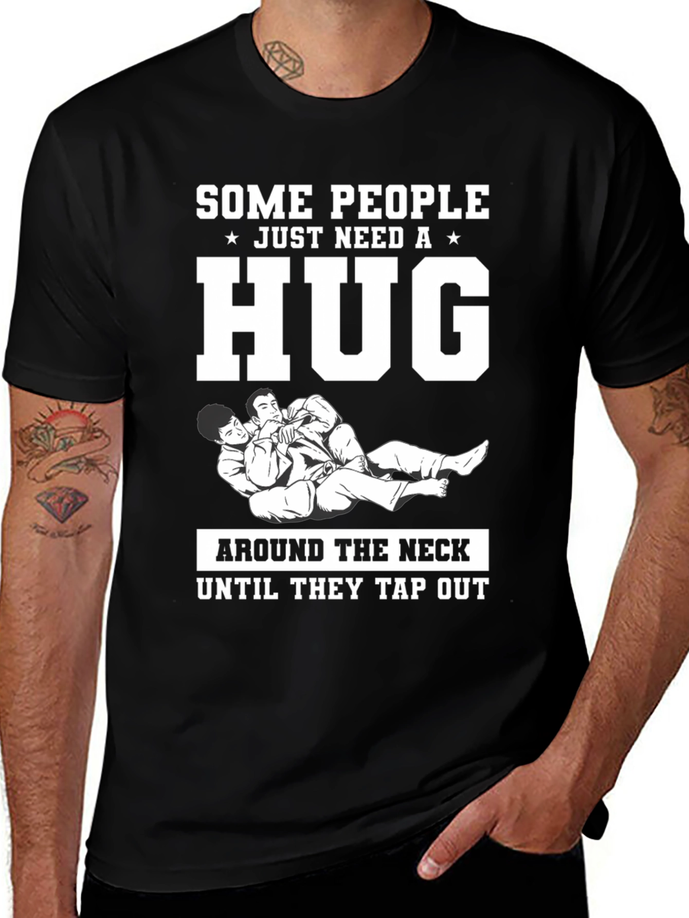 Funny Jiu Jitsu T-Shirt: Some People Need a Hug