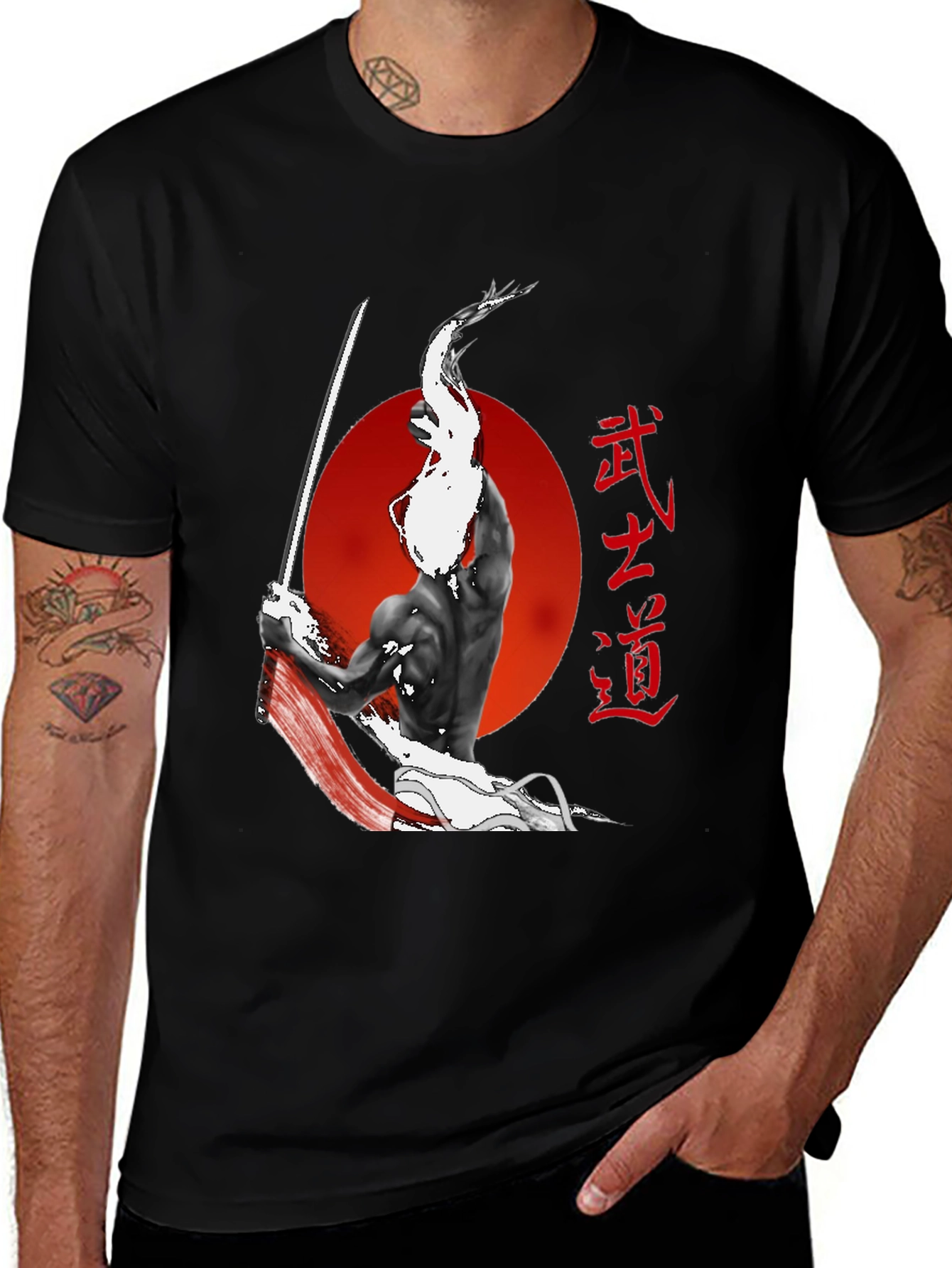 Samurai Bushido Men's Black T-Shirt