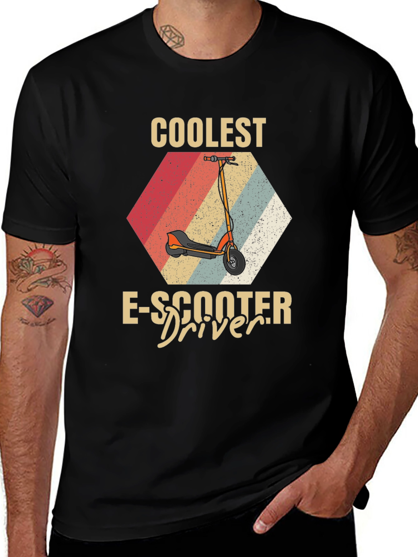 Variant 28 of Coolest E-Scooter Driver Tee - Retro Design