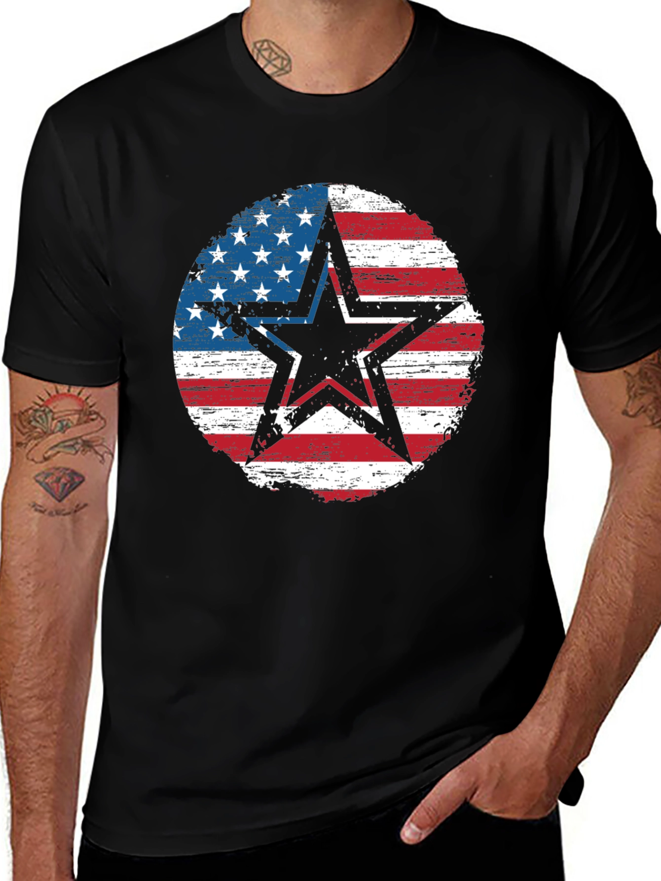 Variant 5 of Patriotic Star Circle Men's T-Shirt