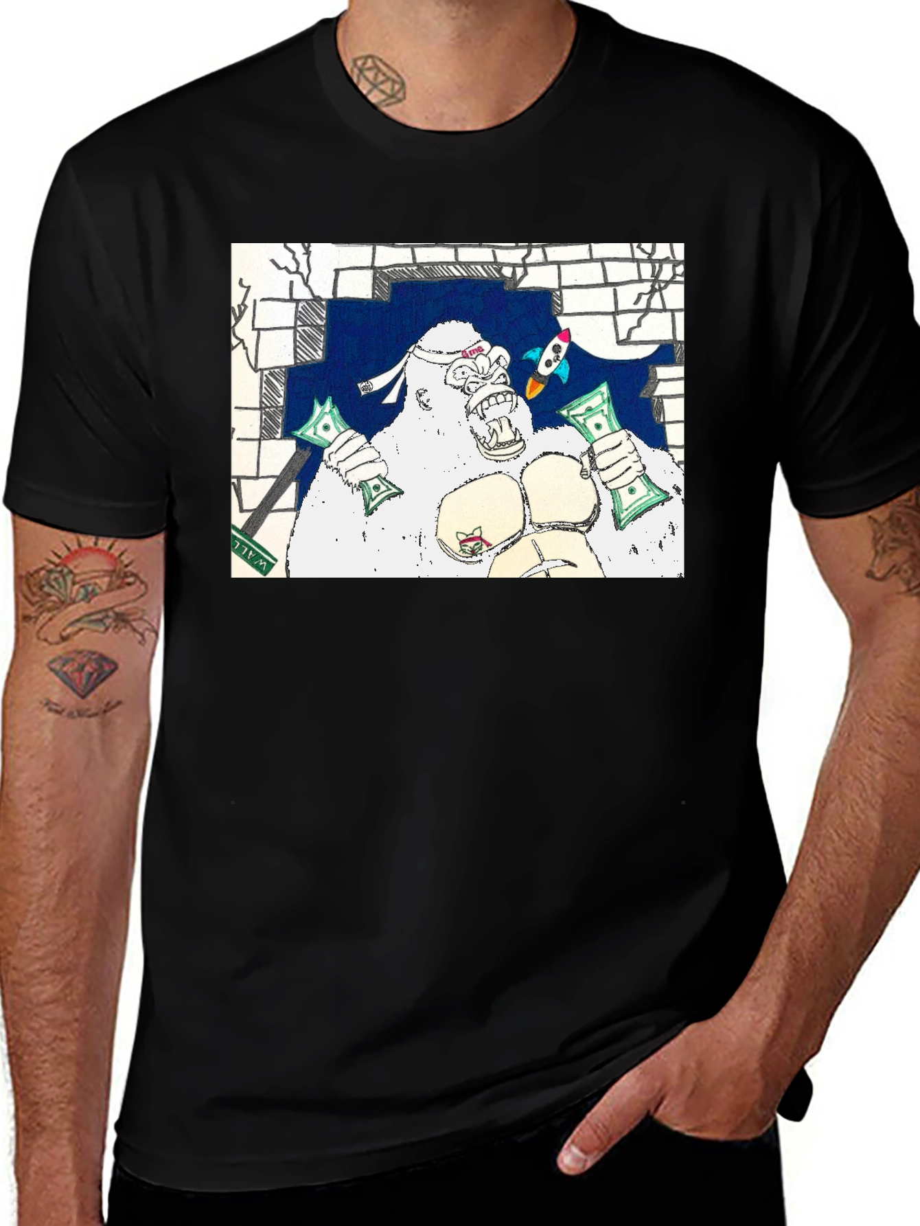Variant 3 of Ape Breaks the Wall T-Shirt