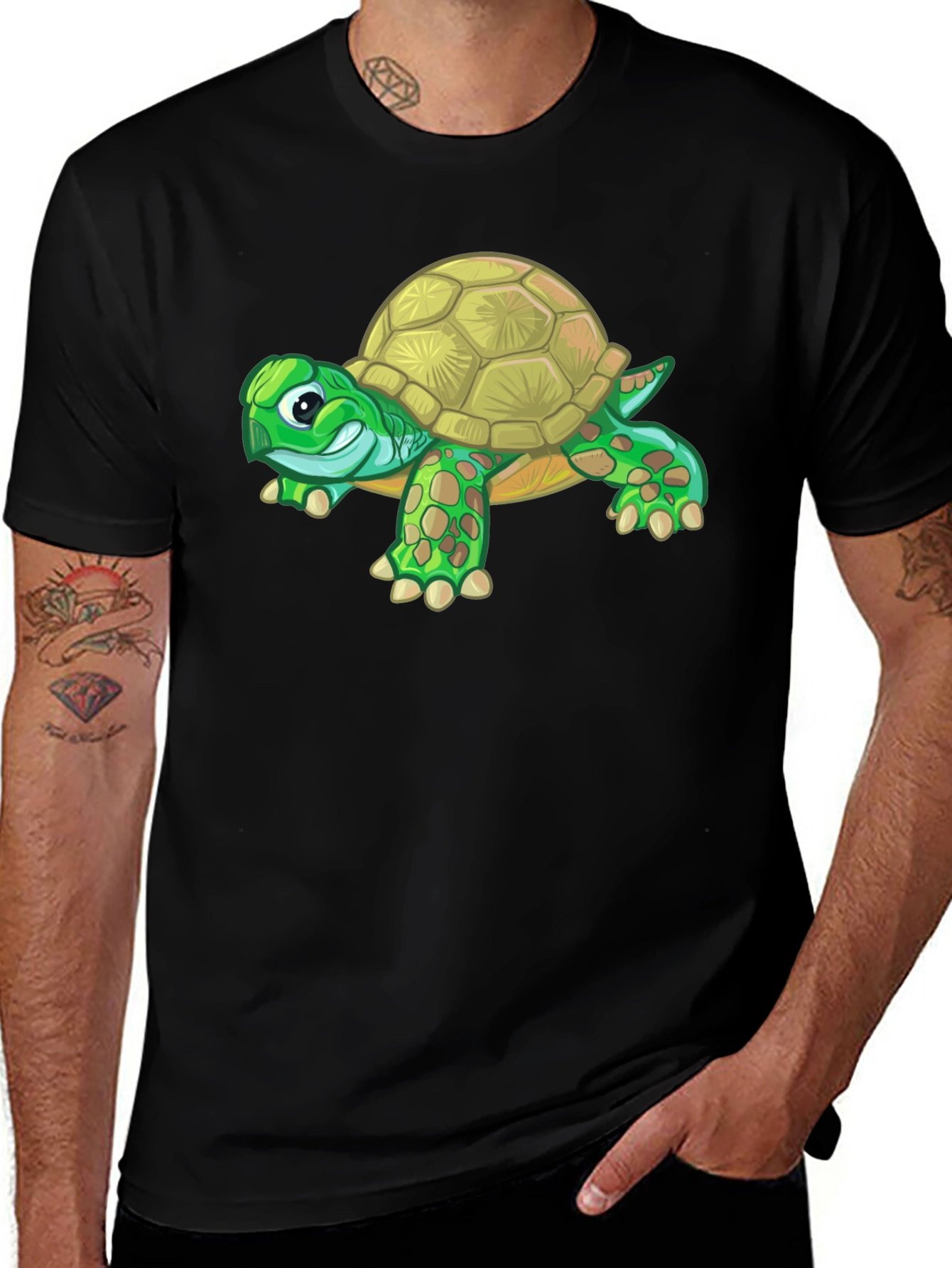 Variant 3 of Turtle Graphic Tee - Fun Cartoon Design