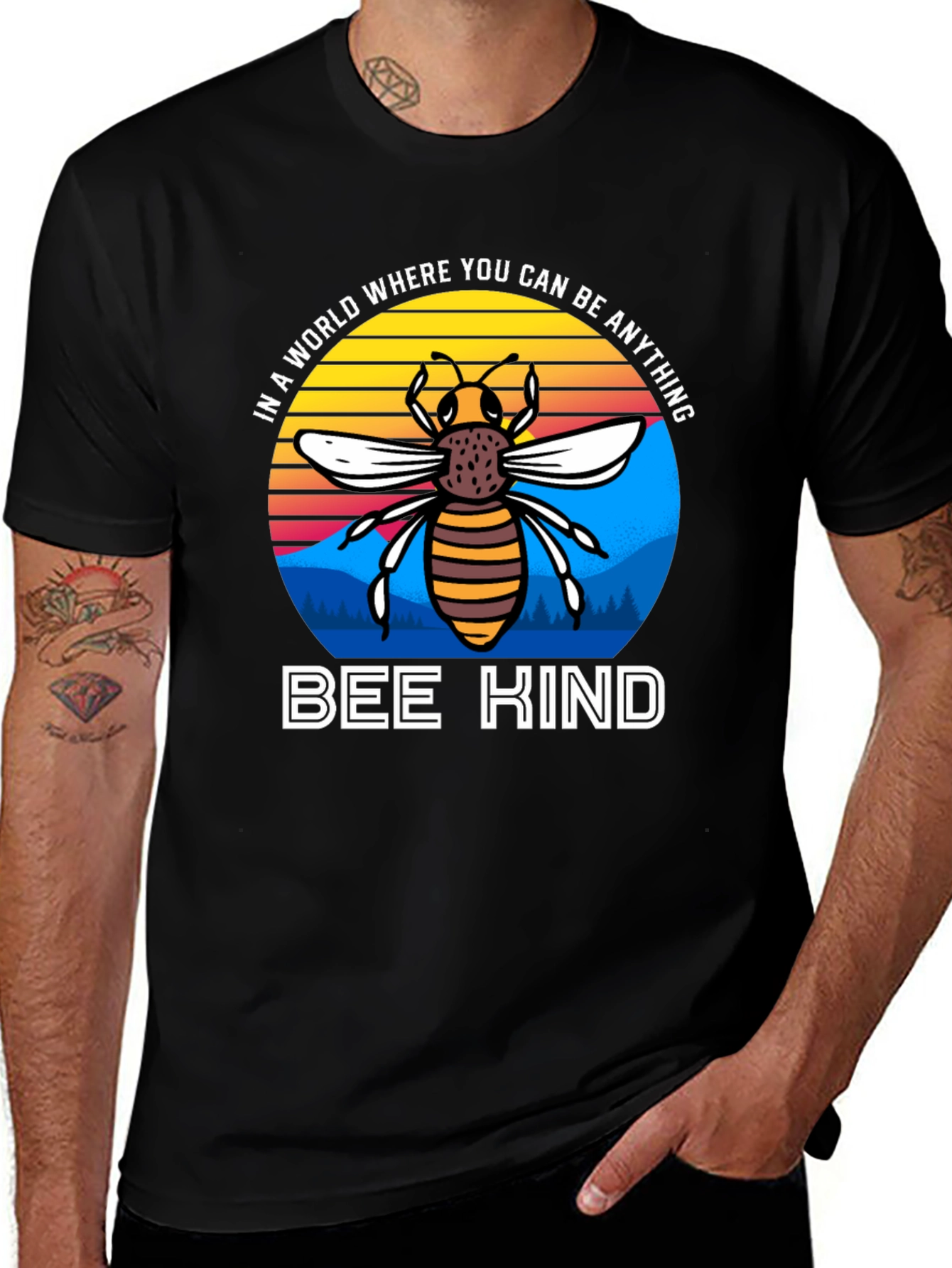 Variant 14 of Bee Kind Graphic Tee - Black T-Shirt