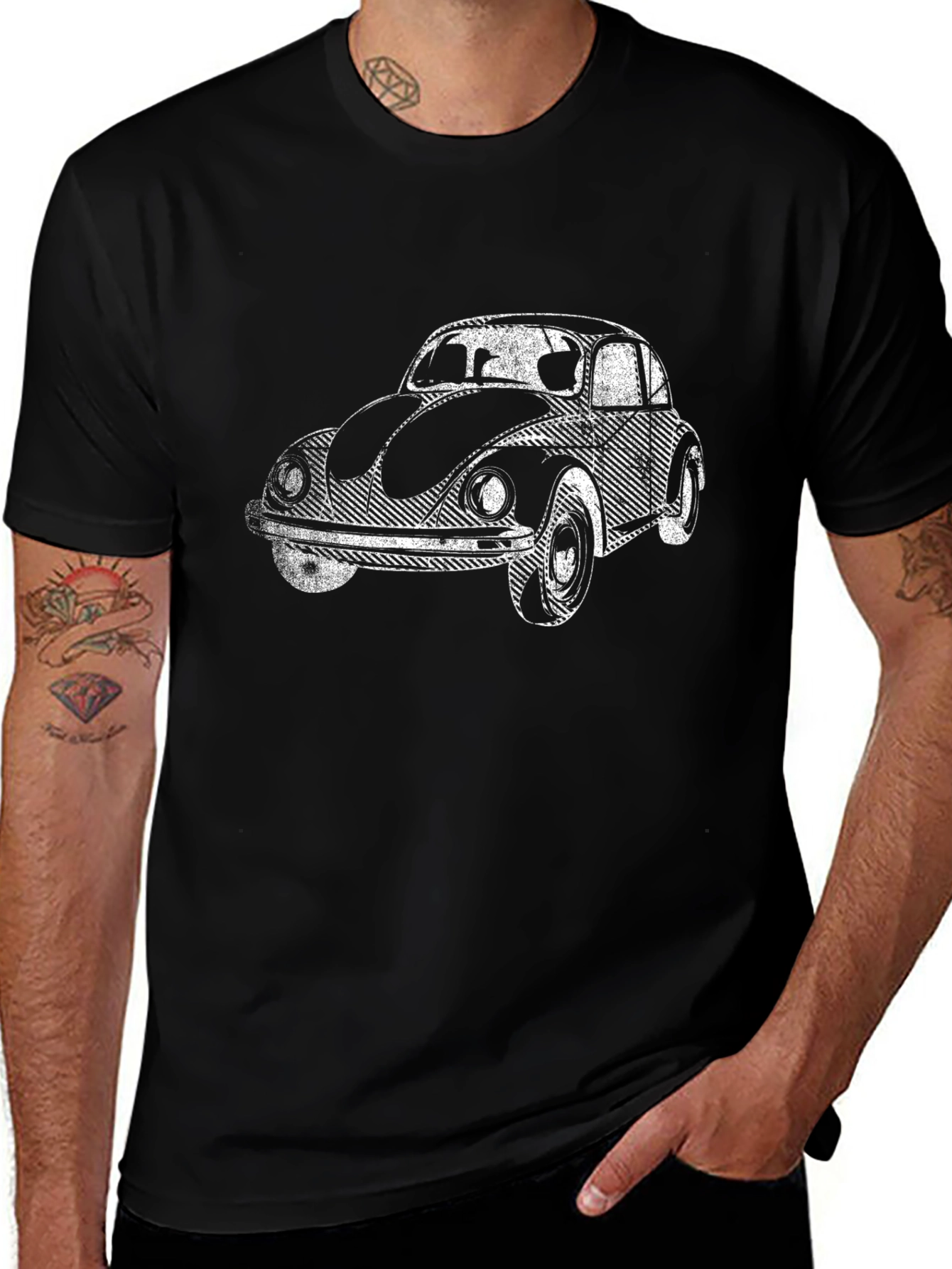 Variant 13 of Classic Car Graphic Tee - Black