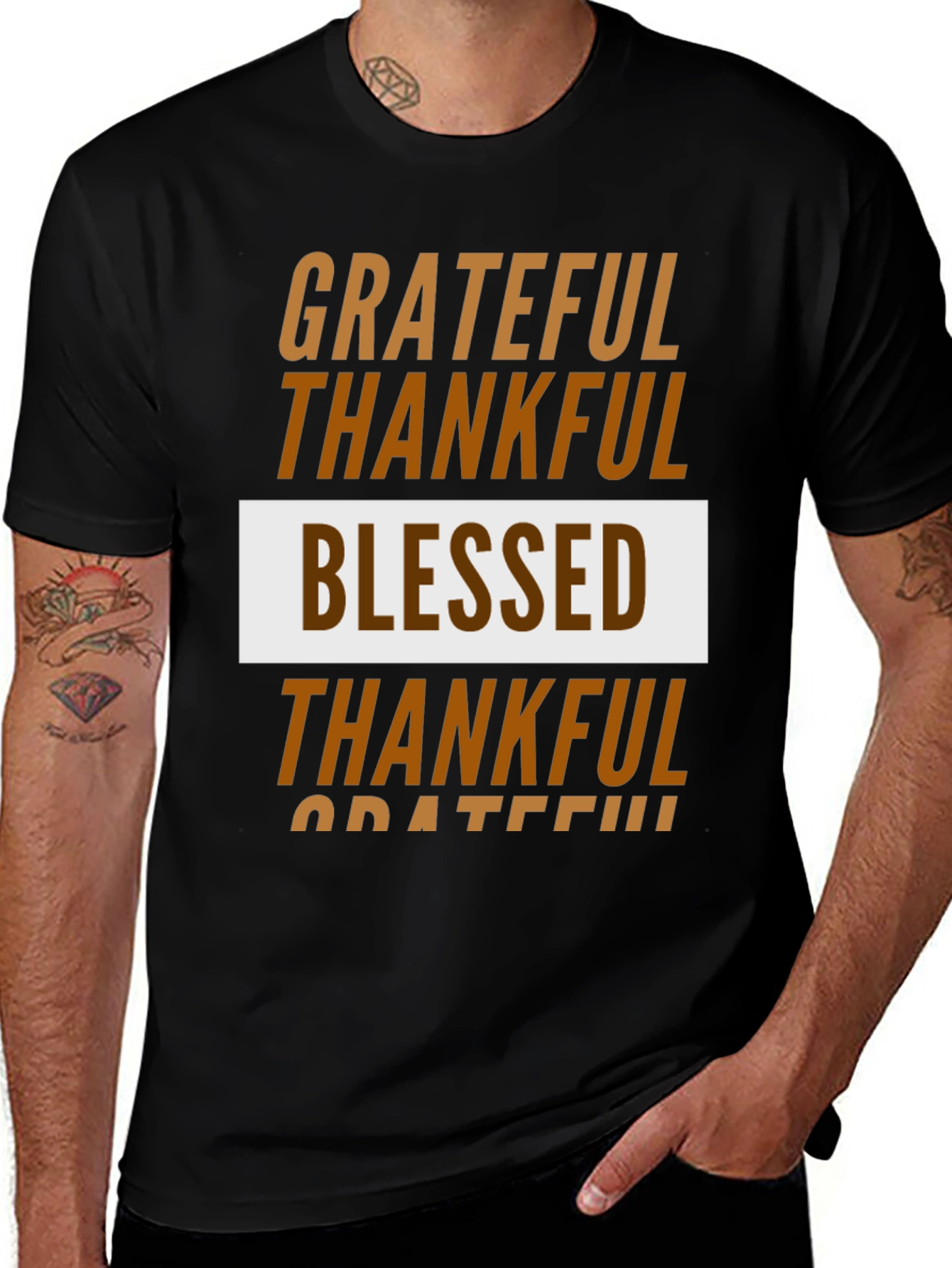 Variant 11 of Grateful Thankful Blessed Graphic Tee