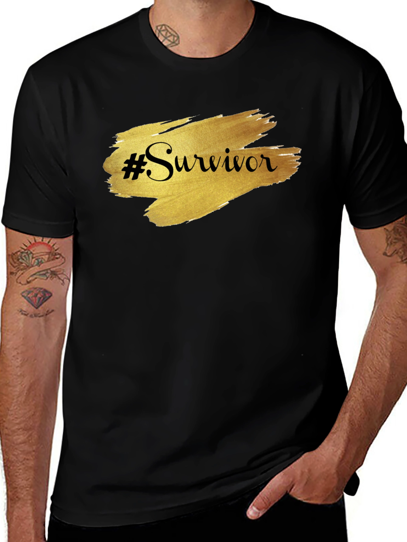 Variant 26 of Survivor Graphic Tee - Black Unisex T-Shirt