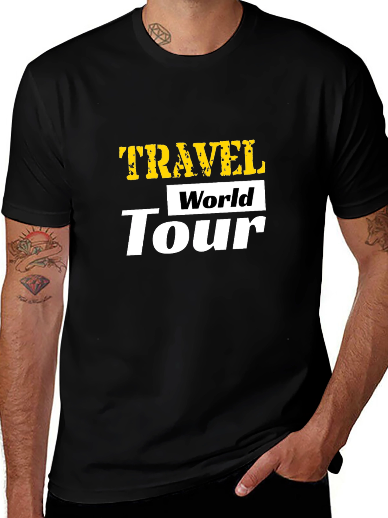 Variant 13 of Travel World Tour Black Graphic T-Shirt