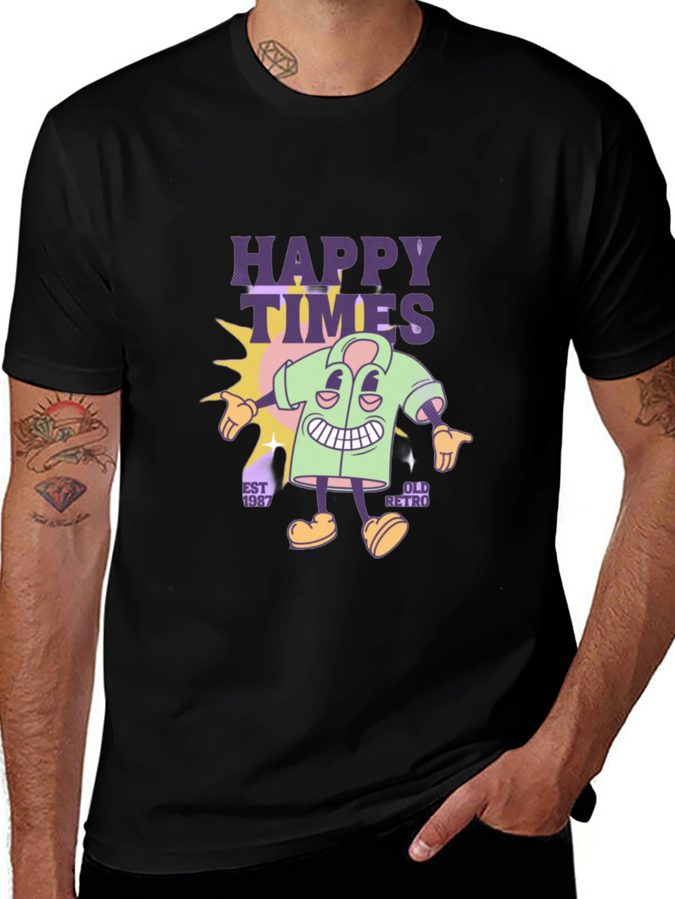 Variant 23 of Happy Times Retro Graphic Tee