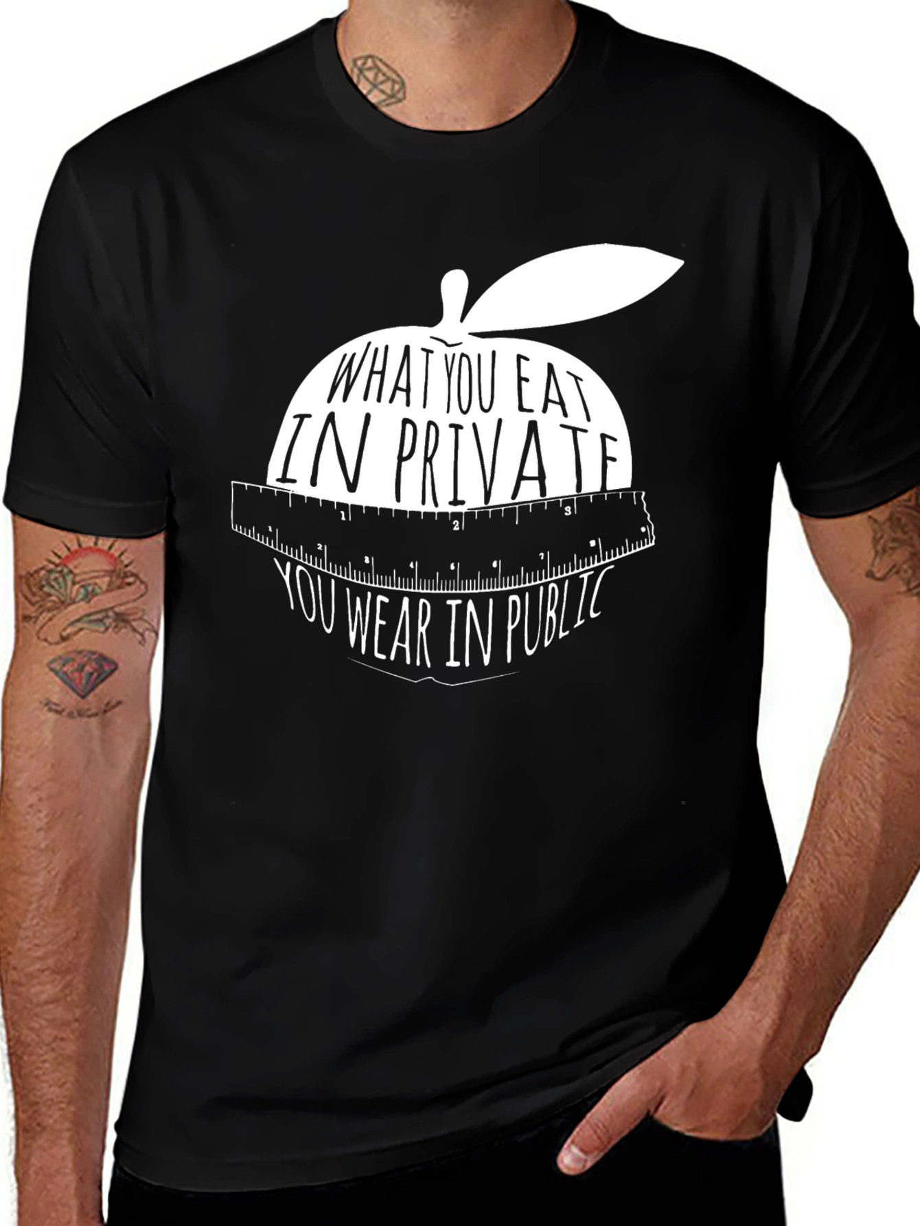Variant 25 of Apple Diet Slogan T-Shirt - You Are What You Eat!