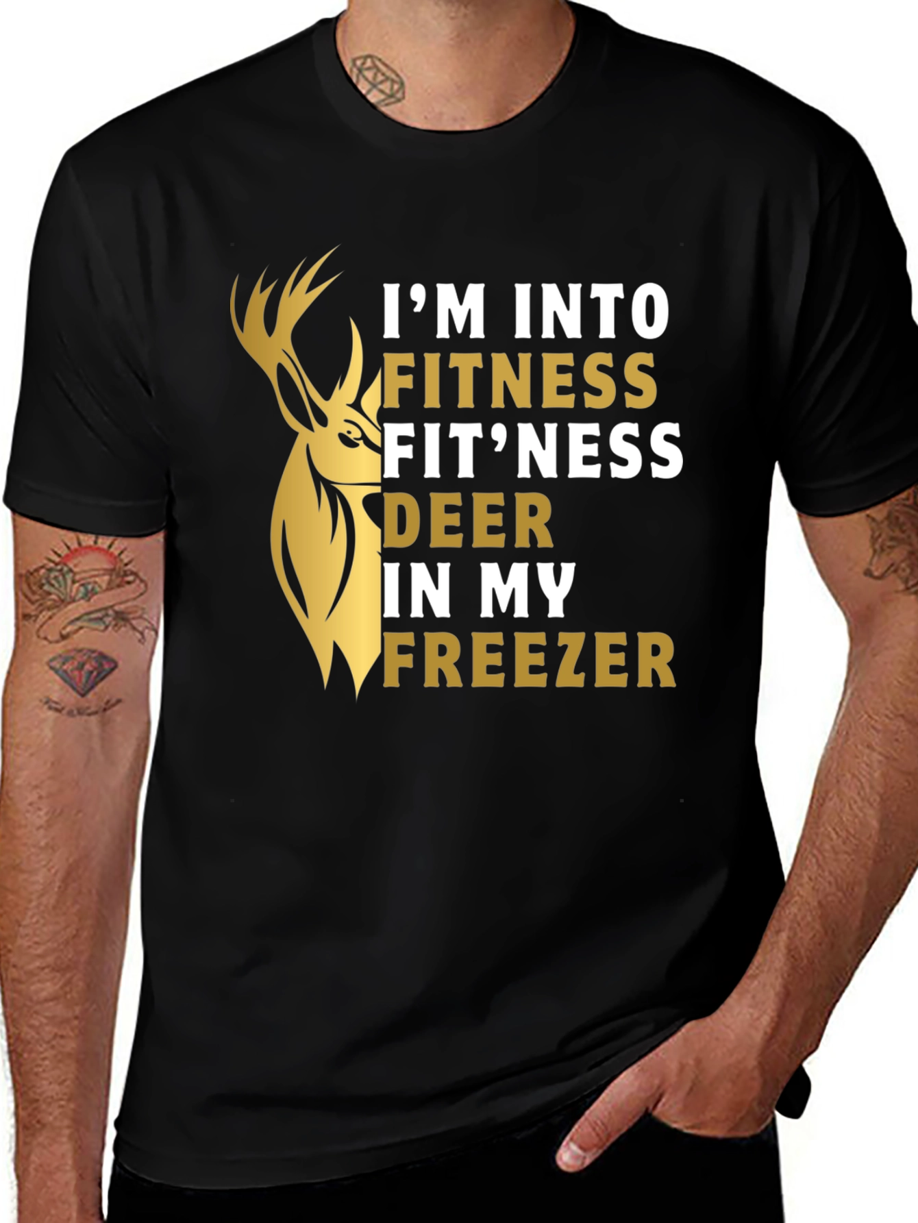 Variant 4 of Fitness Fit'ness Deer Funny Graphic T-Shirt