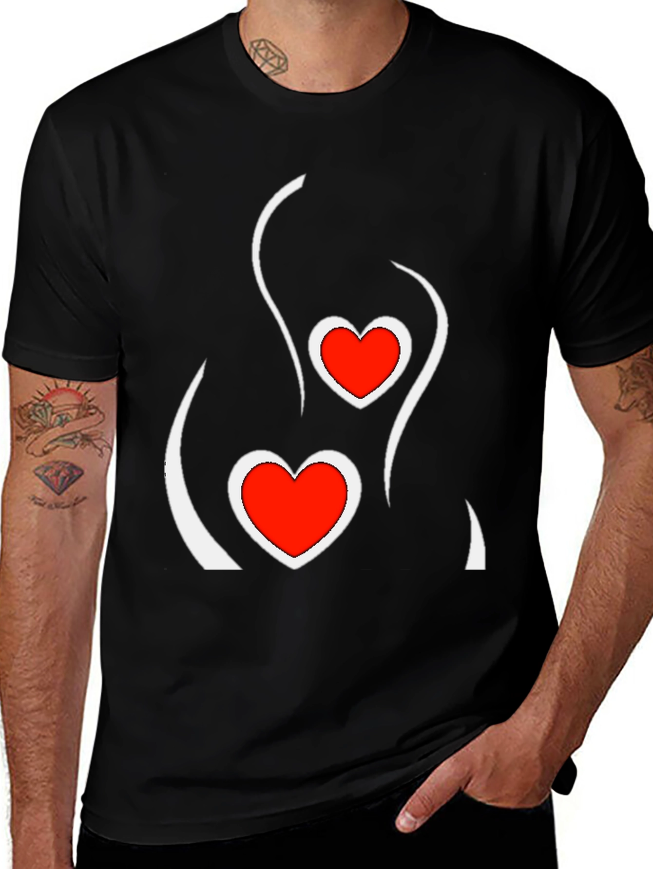 Variant 29 of Heart Silhouette Graphic Tee - Modern Love Shirt