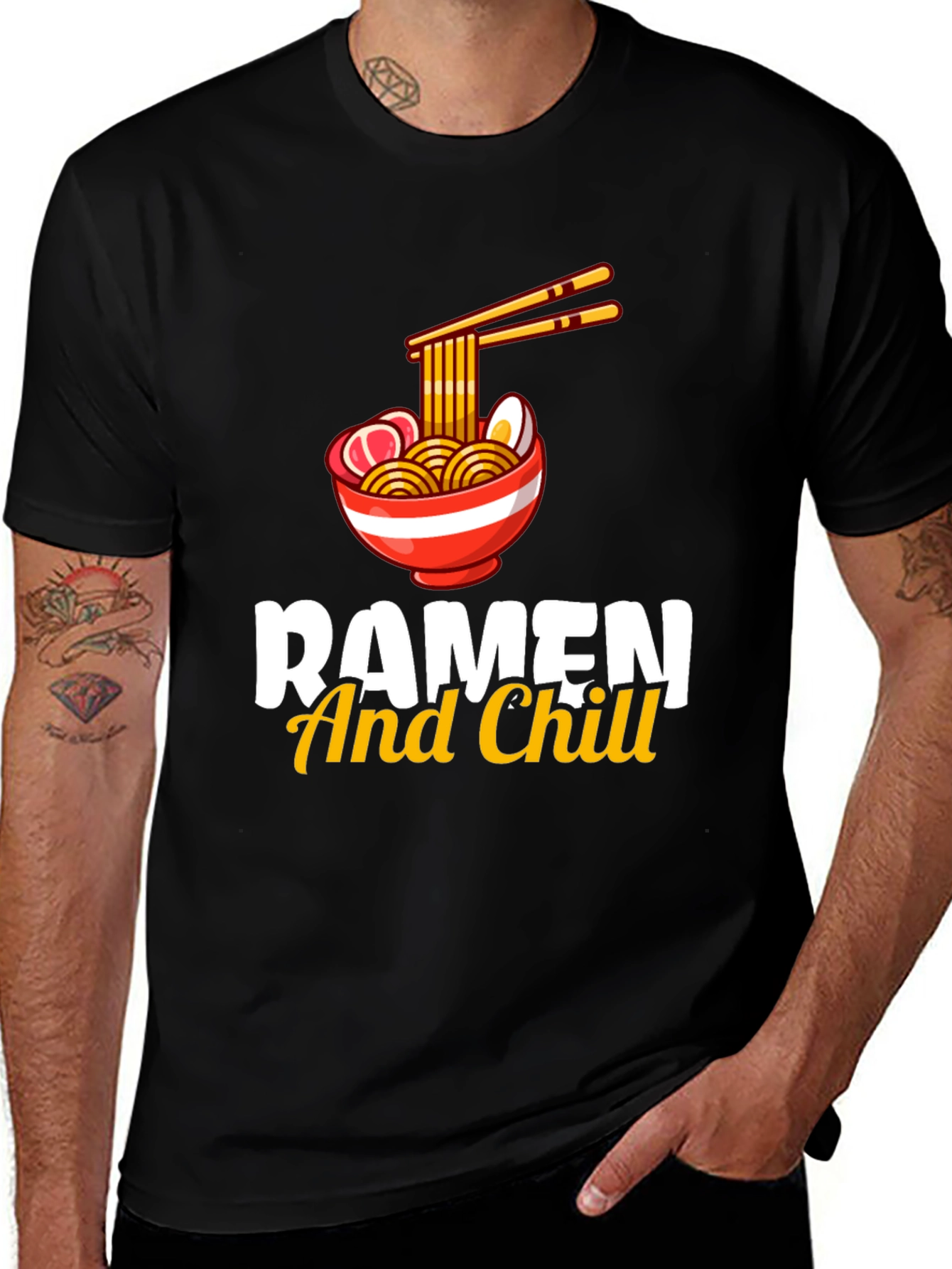 Variant 10 of Ramen And Chill Graphic T-Shirt - Black