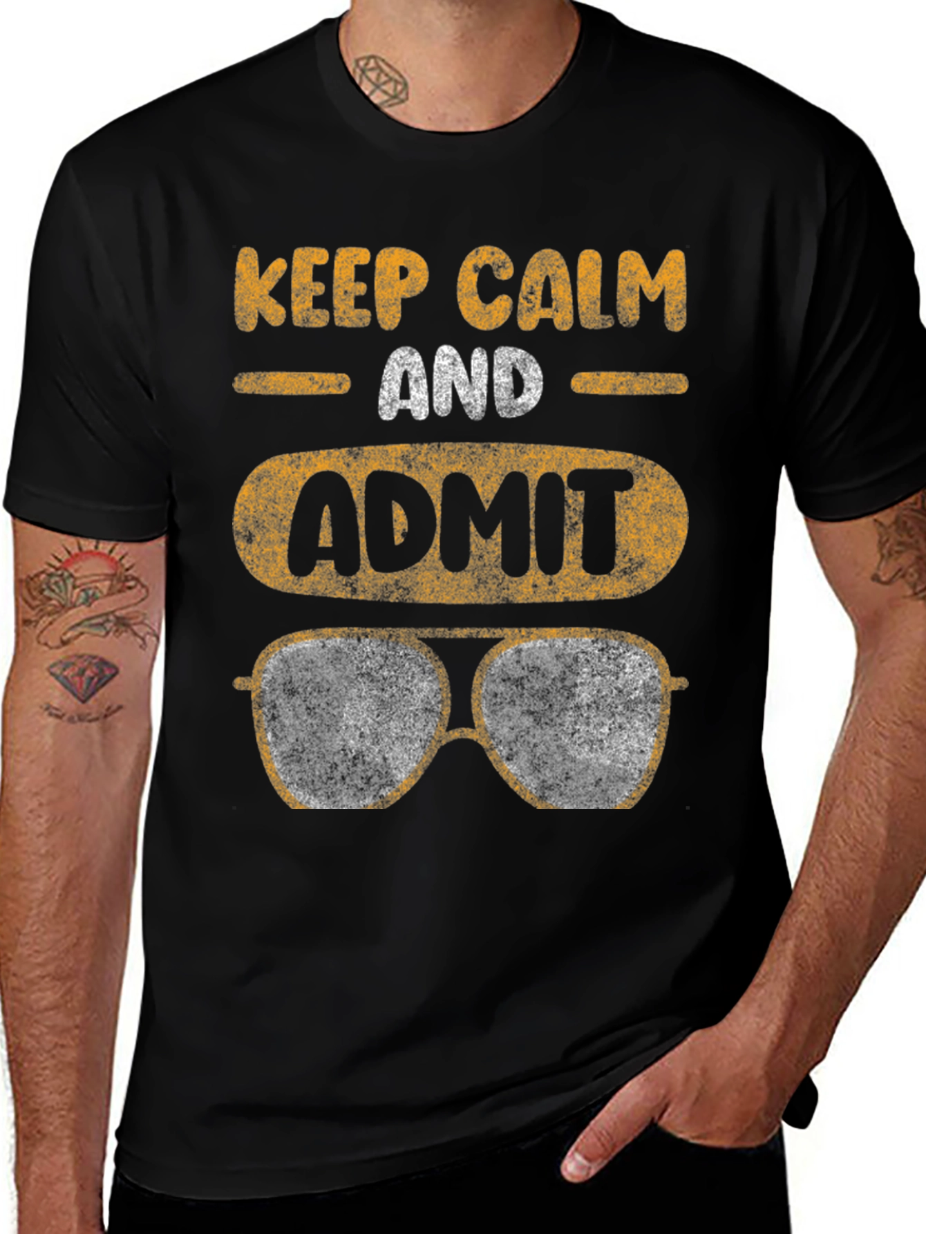 Variant 28 of Keep Calm Admit Aviator Sunglasses T-Shirt