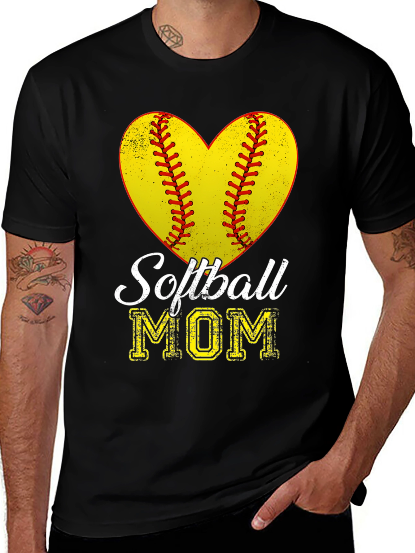 Variant 5 of Softball Mom Heart Graphic T-Shirt