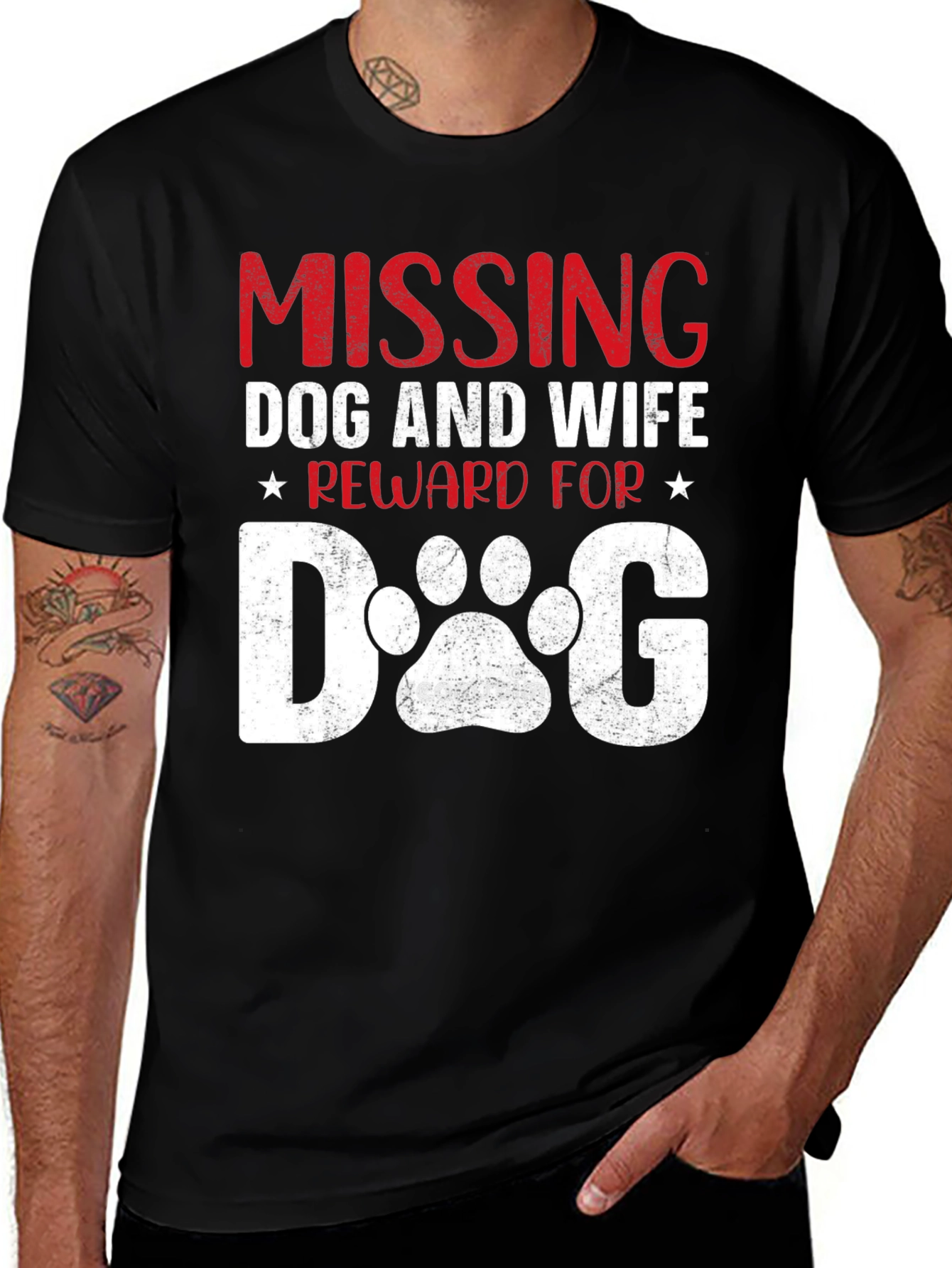 Variant 30 of Missing Dog and Wife Humor Graphic Tee