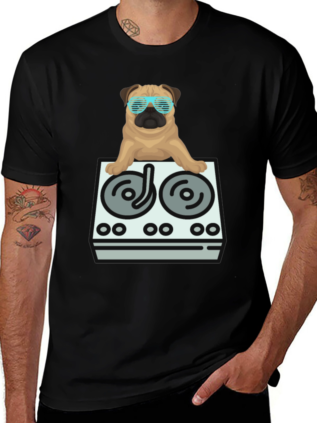 Variant 4 of DJ Pug Graphic Tee - Music Lover's T-Shirt