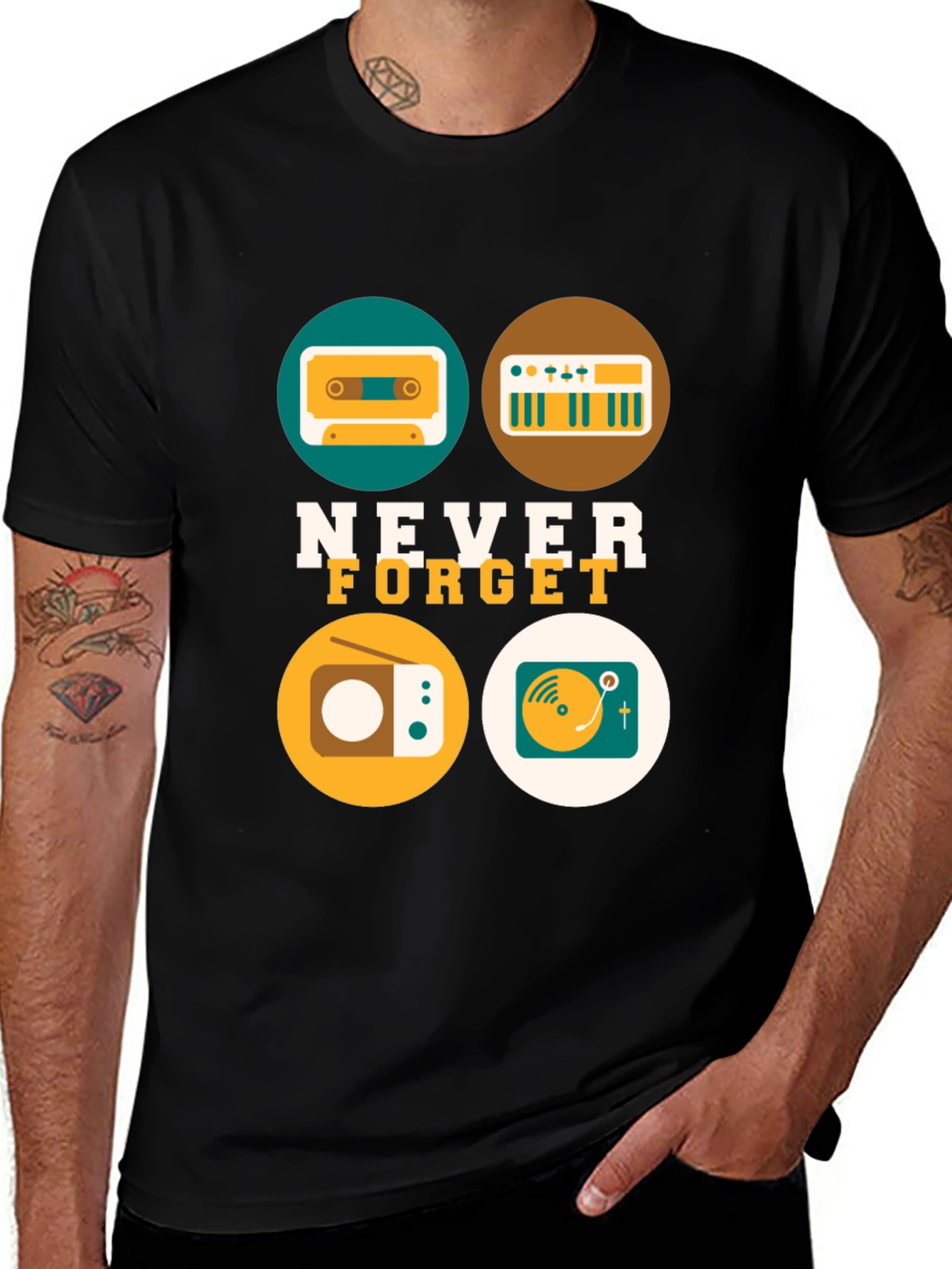 Variant 9 of Retro Music Never Forget T-Shirt