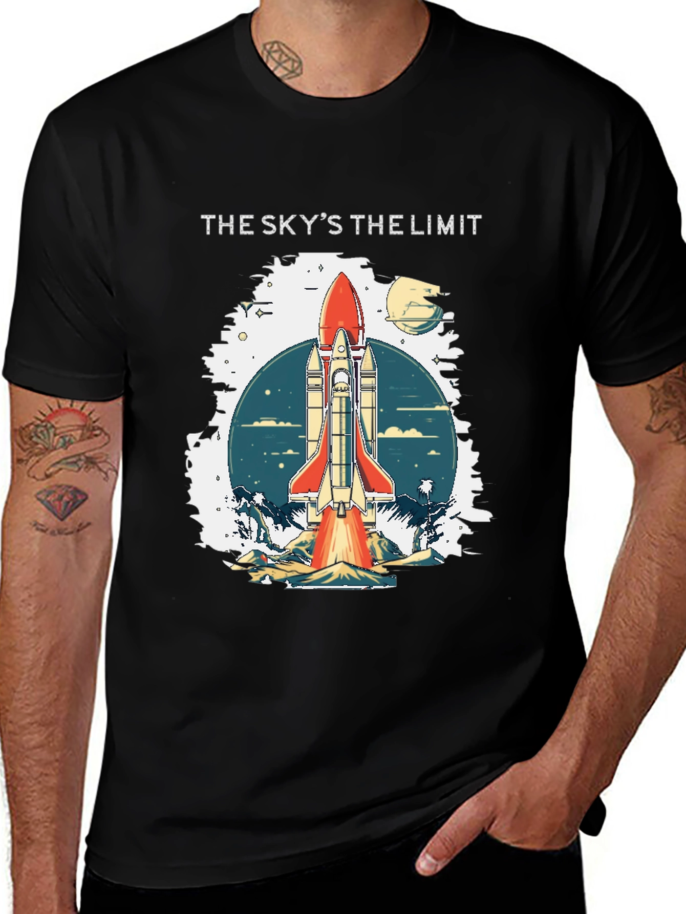 Variant 3 of Sky's the Limit Rocket T-Shirt