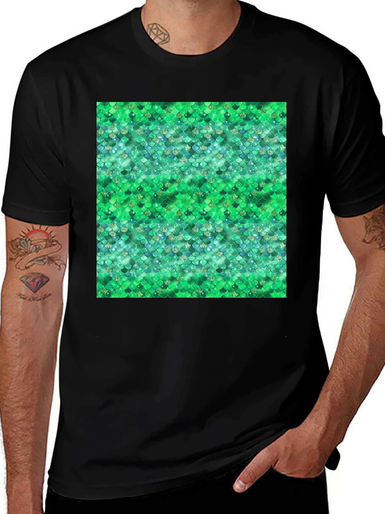 Variant 12 of Green Scales Pattern T-Shirt