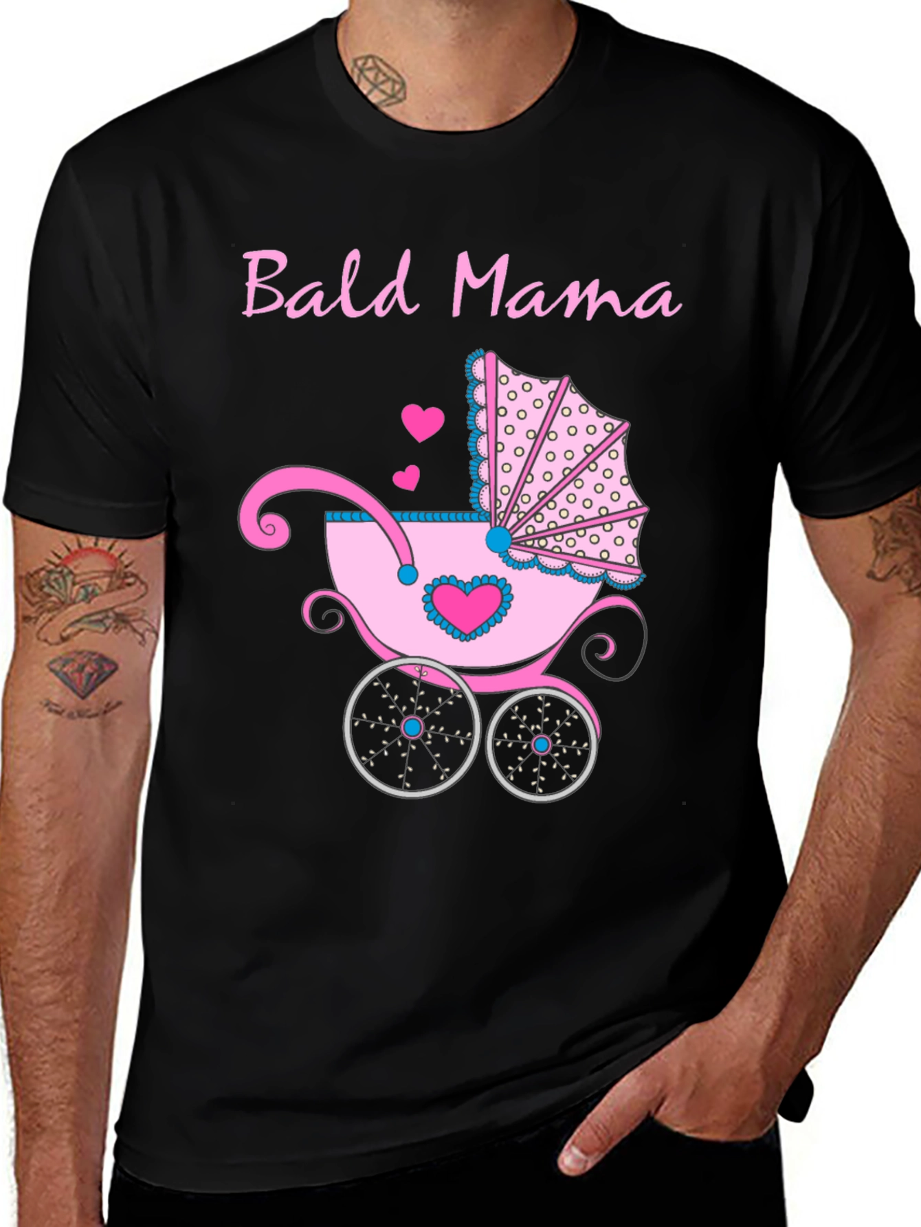 Bald Mama Baby Carriage T-Shirt