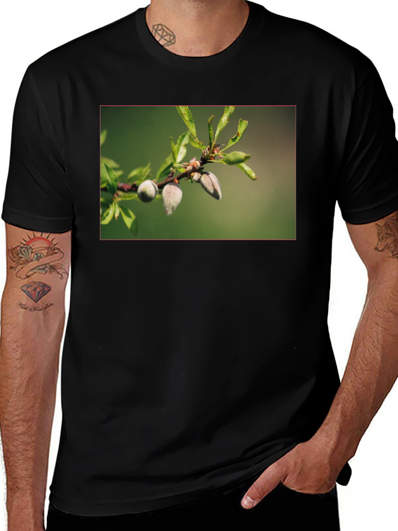 Variant 26 of Nature Print Black T-Shirt