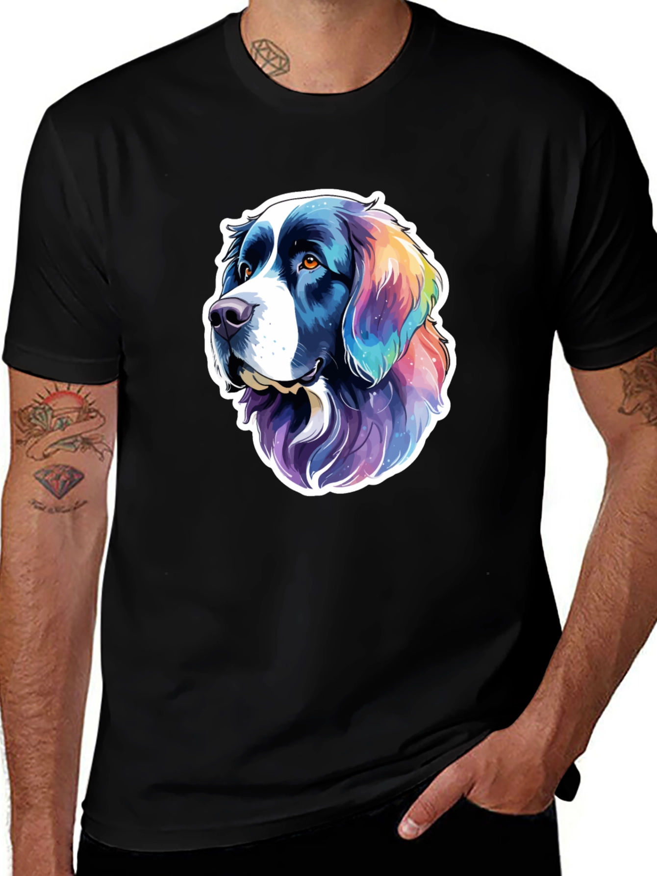 Variant 27 of Dog Lover T-Shirt - Colorful Bernese Mountain Dog Tee