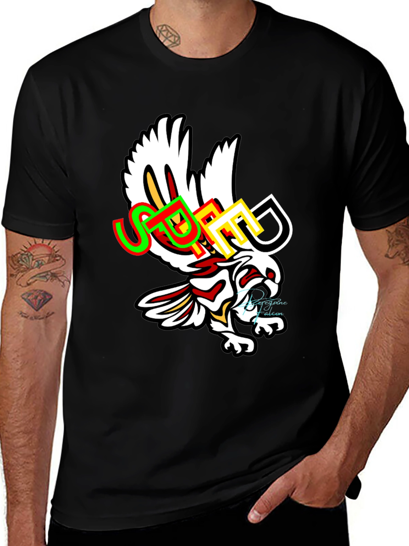 Variant 27 of Stylish Graphic Print Eagle Black T-Shirt