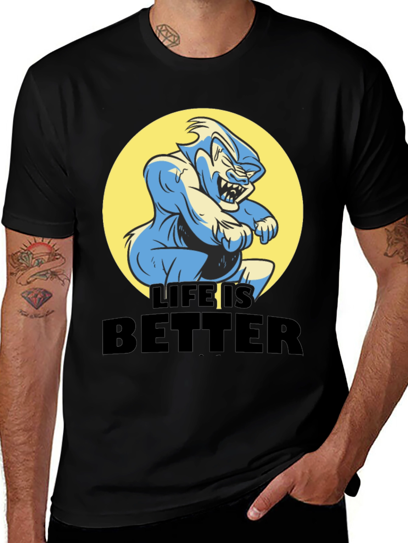 Variant 14 of Life is Better Cartoon Graphic Tee