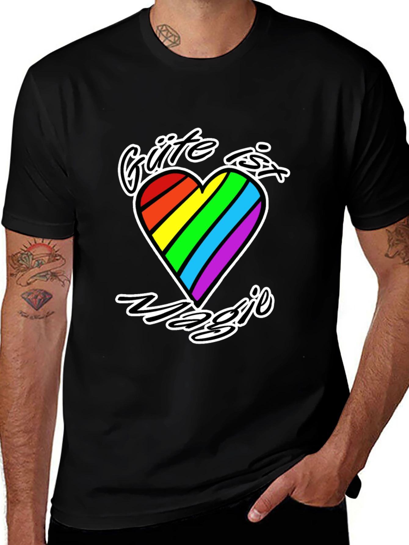 Variant 18 of Pride Rainbow Heart T-Shirt - Love is Magic