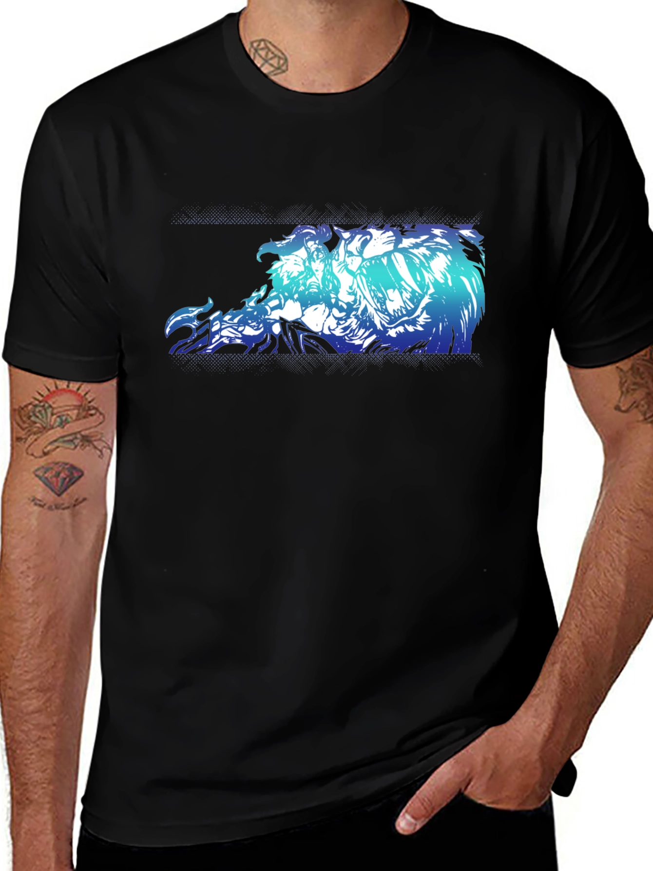 Variant 30 of Abstract Graphic Print Black T-Shirt