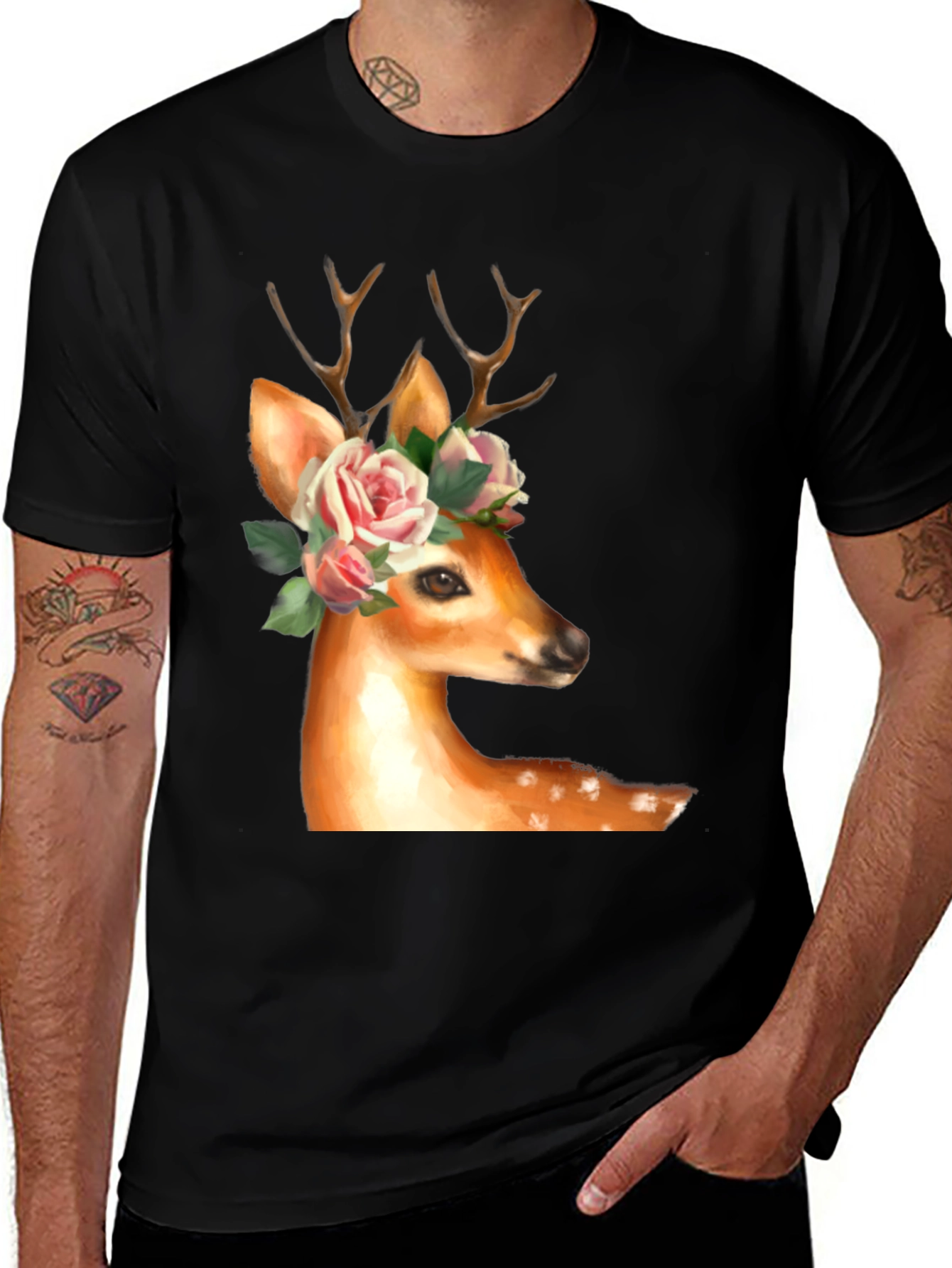 Variant 30 of Deer with Floral Crown Graphic Tee