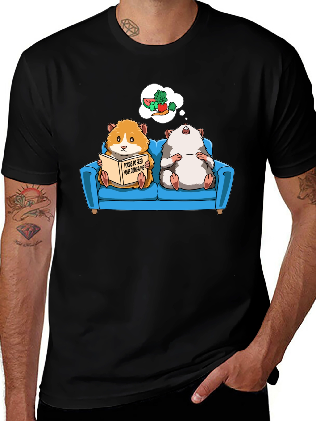 Variant 10 of Guinea Pig T-Shirt - Food Dreams Graphic Tee