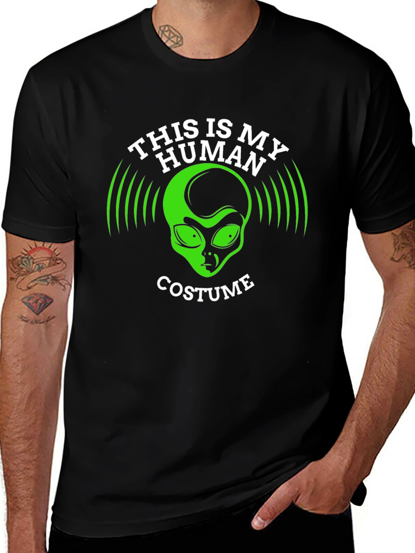 Variant 8 of This Is My Human Costume Alien T-Shirt