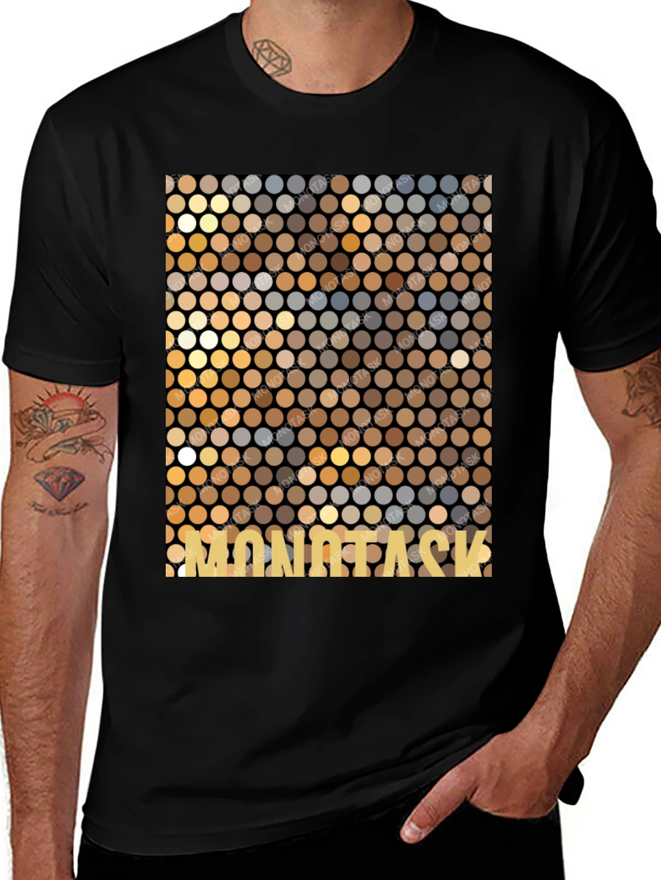 Mosaic Pattern Graphic Tee - MONOTASK