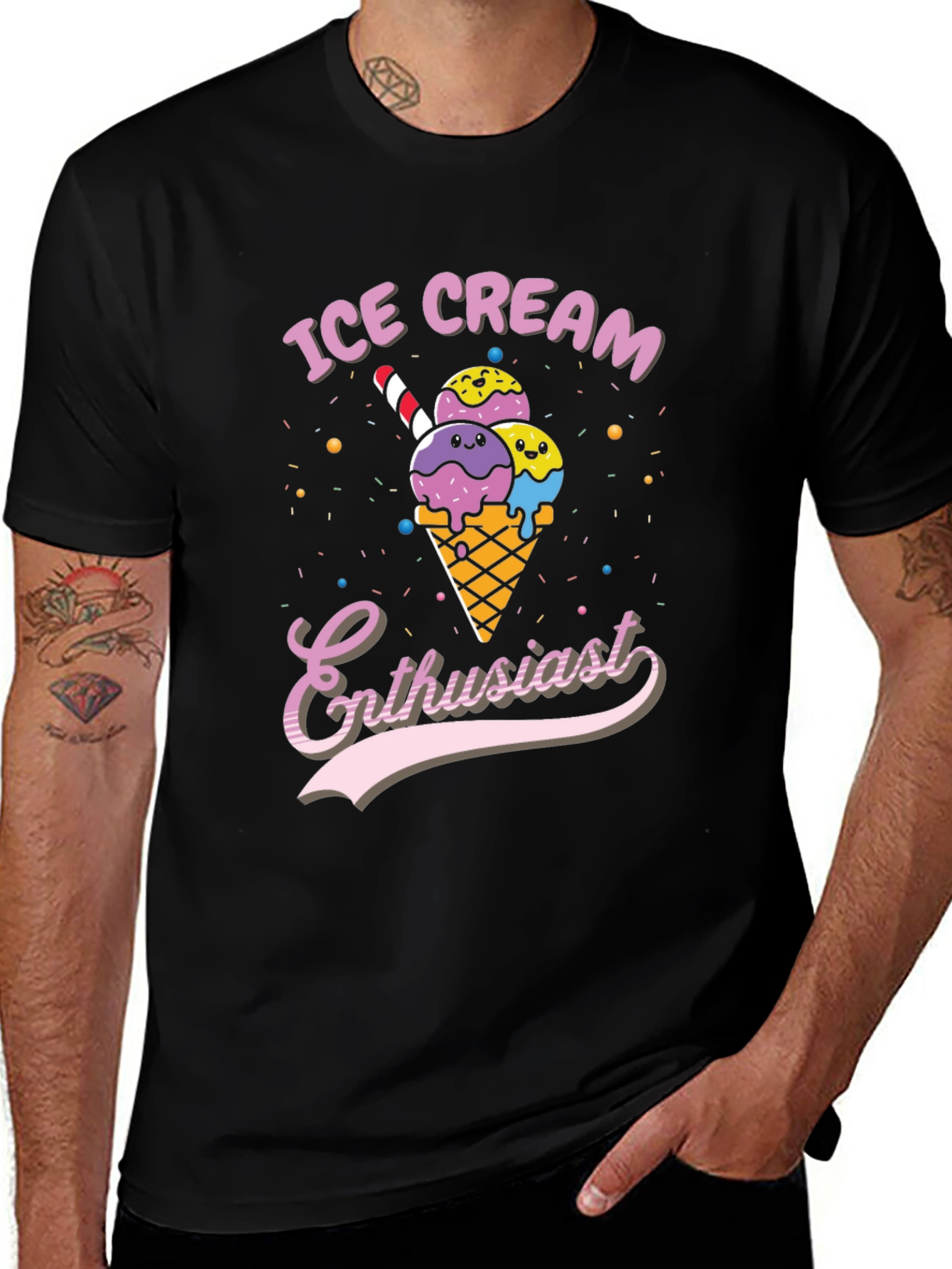 Ice Cream Enthusiast Graphic T-Shirt