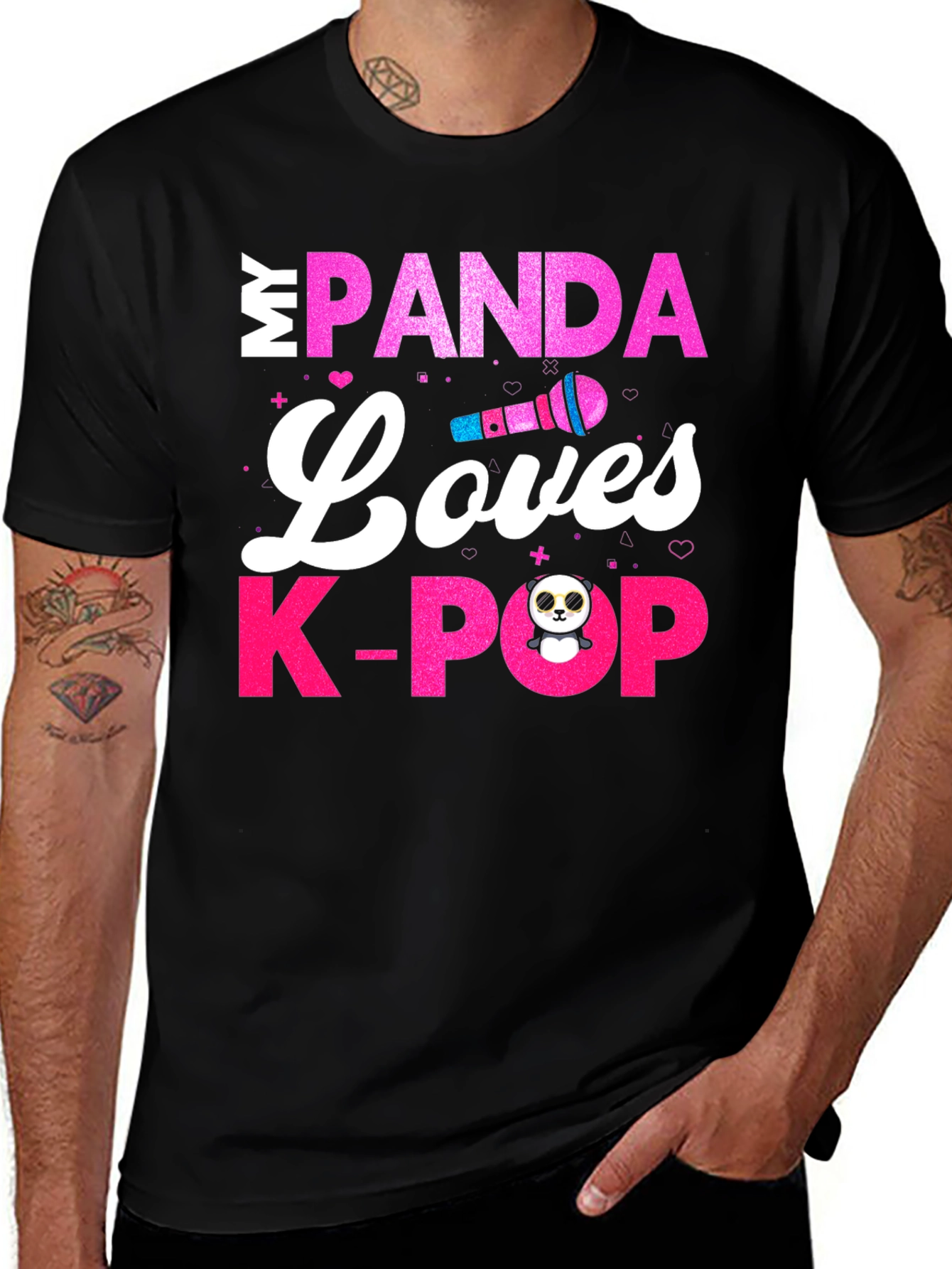 Variant 29 of My Panda Loves K-Pop Graphic T-Shirt