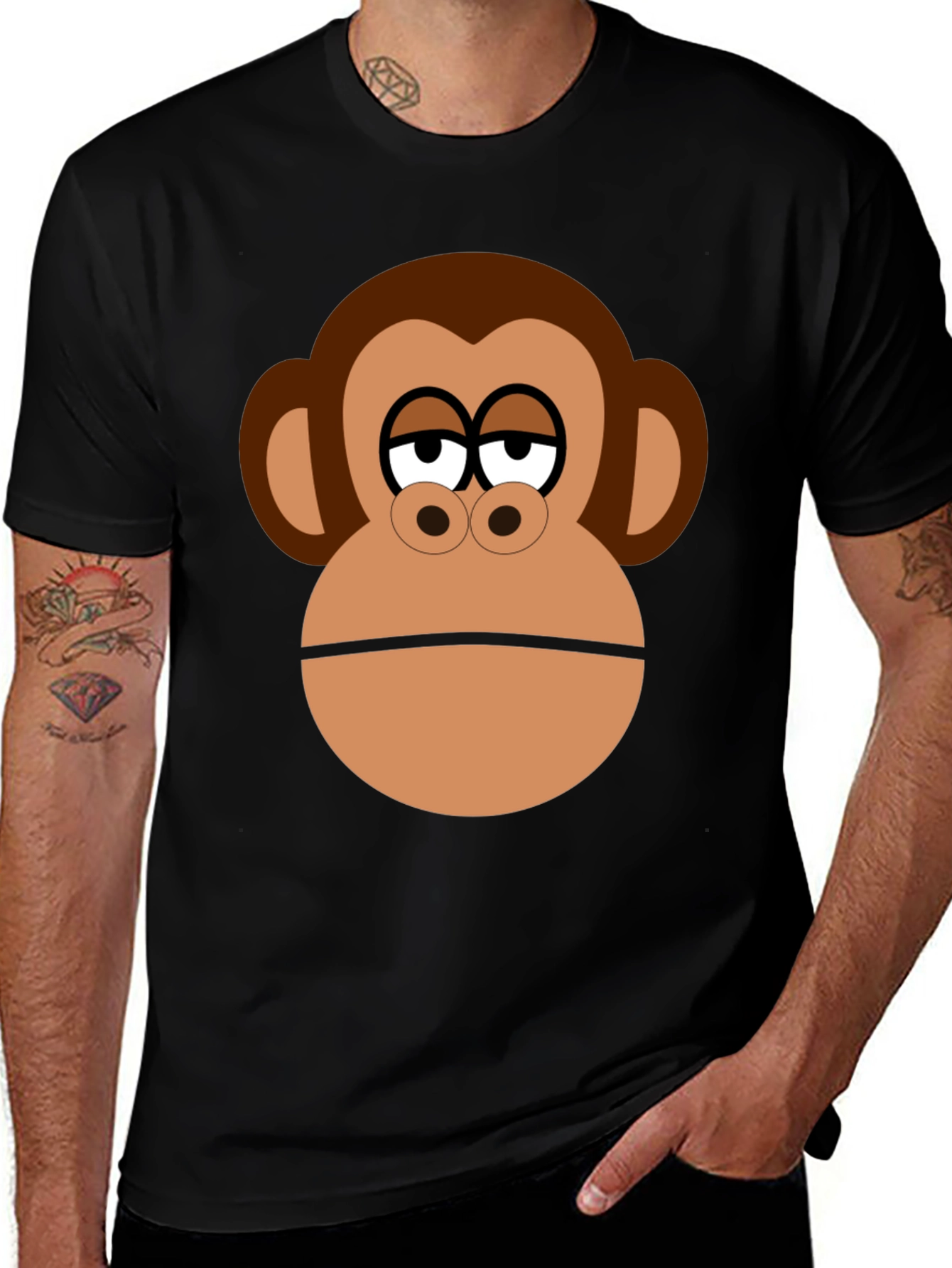 Monkey Graphic Black T-Shirt