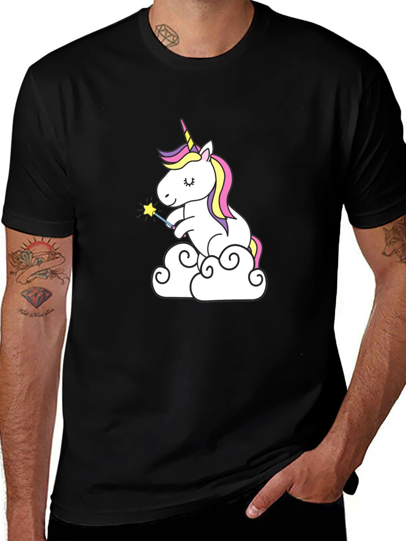 Variant 24 of Unicorn Cloud Black T-Shirt