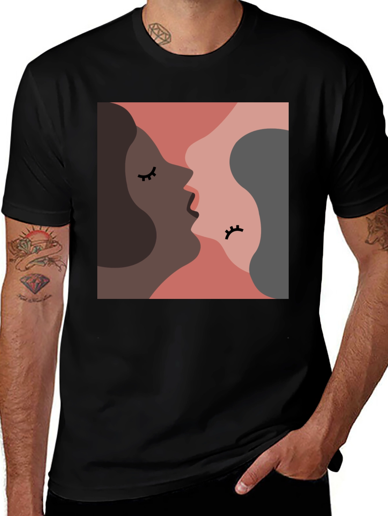 Variant 19 of Abstract Lovers T-Shirt - Unique Design